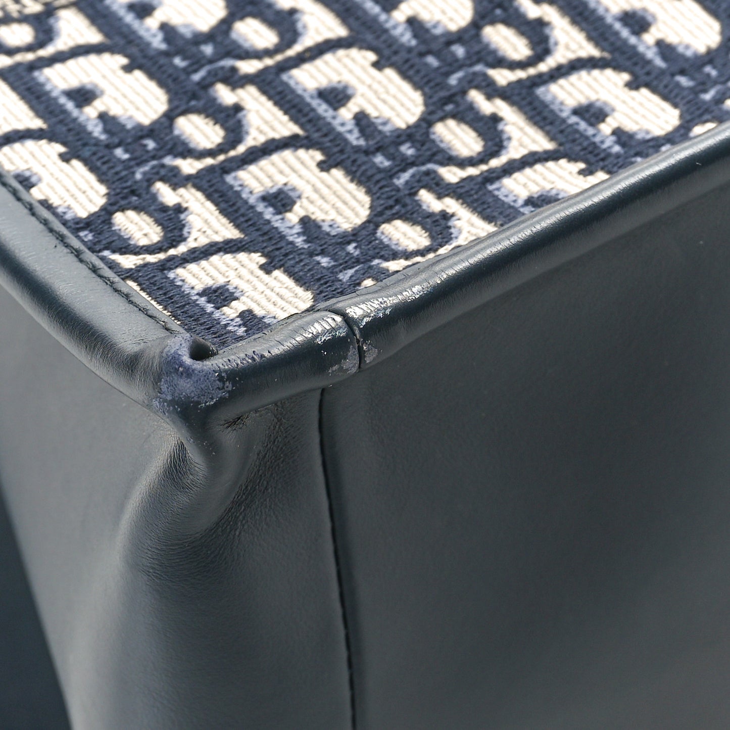 Oblique Calfskin Medium Book Tote With Strap Blue Multicolor