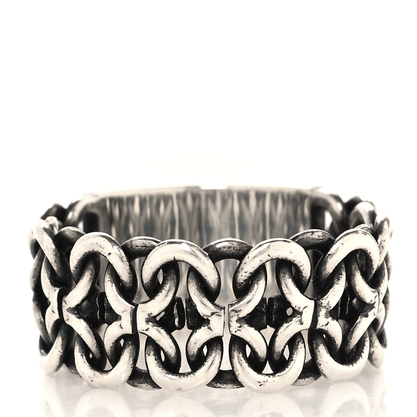 Logo Engraved Chain Ring 61 9.5 Silver