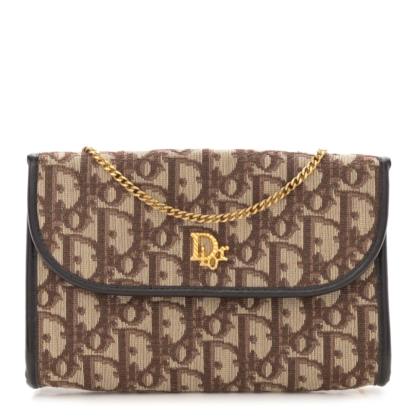 Monogram Oblique Chain Flap Brown