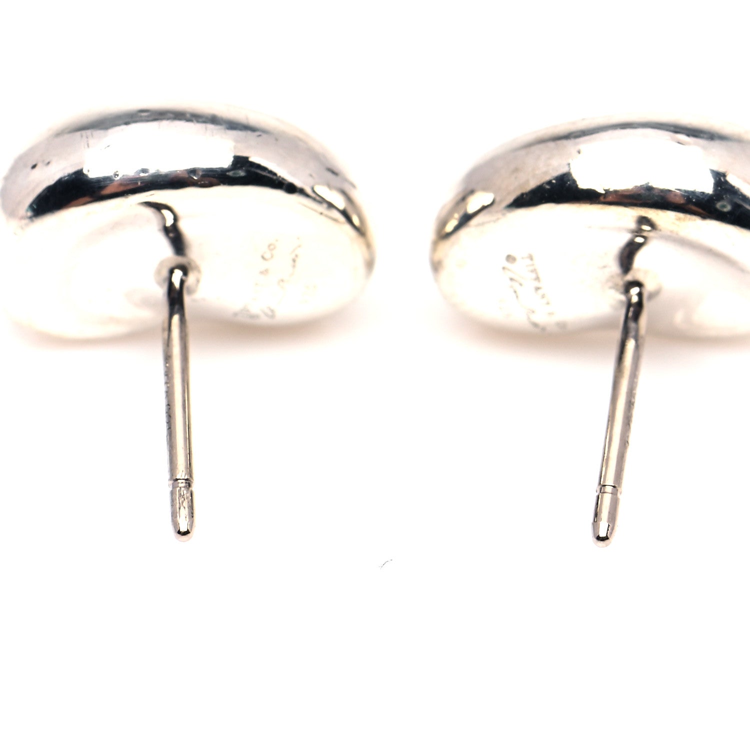 Tiffany Sterling Silver 12mm Elsa Peretti Bean Earrings 4 of 7
