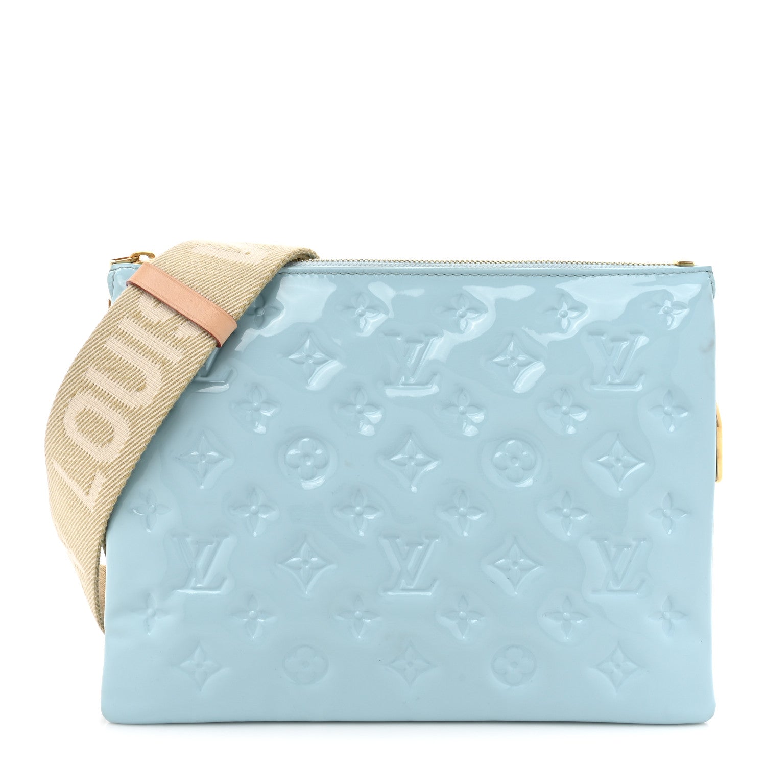 Louis Vuitton Patent Embossed Monogram Coussin PM Sky Blue 1573797