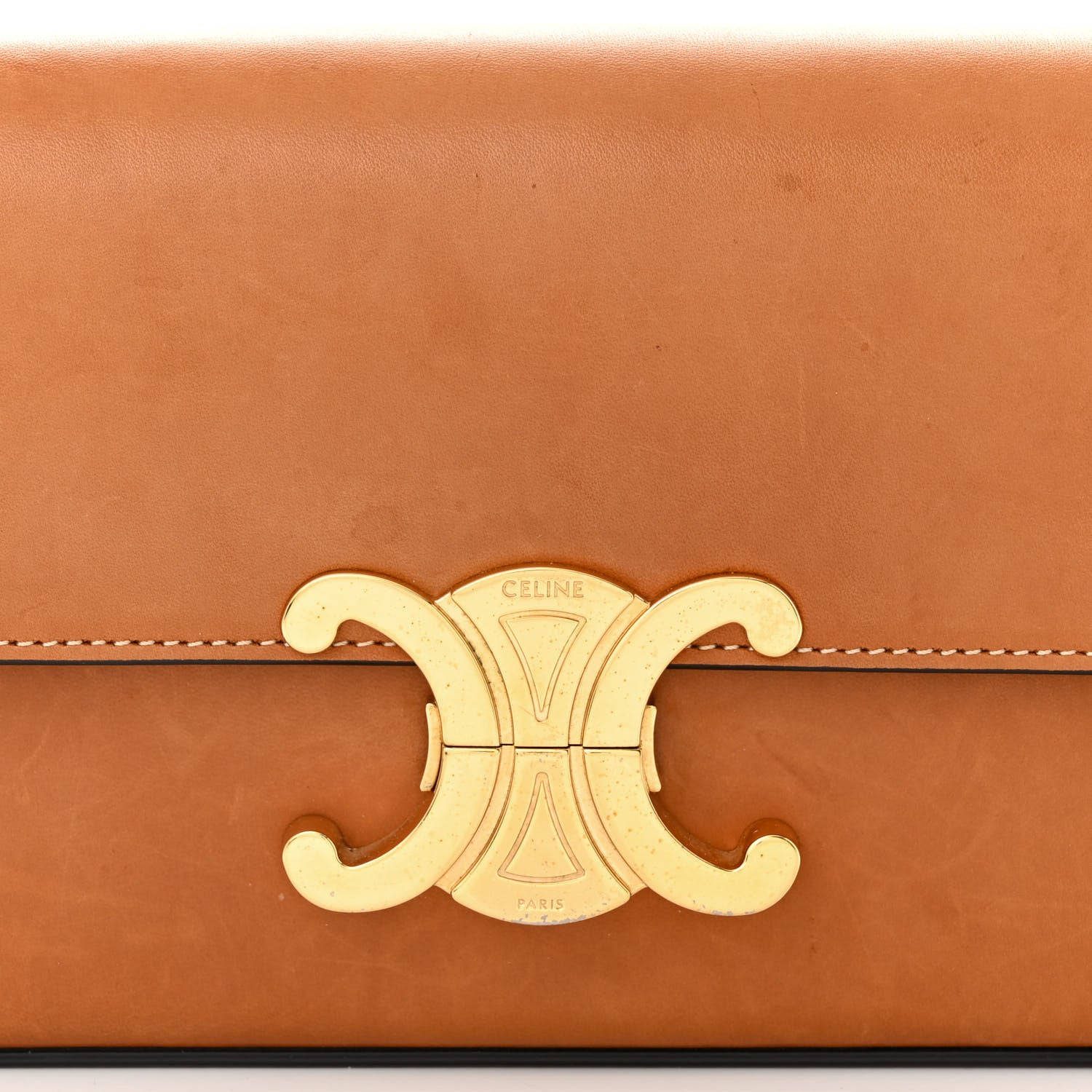 Celine Natural Calfskin Triomphe Shoulder Bag Tan 8 of 11