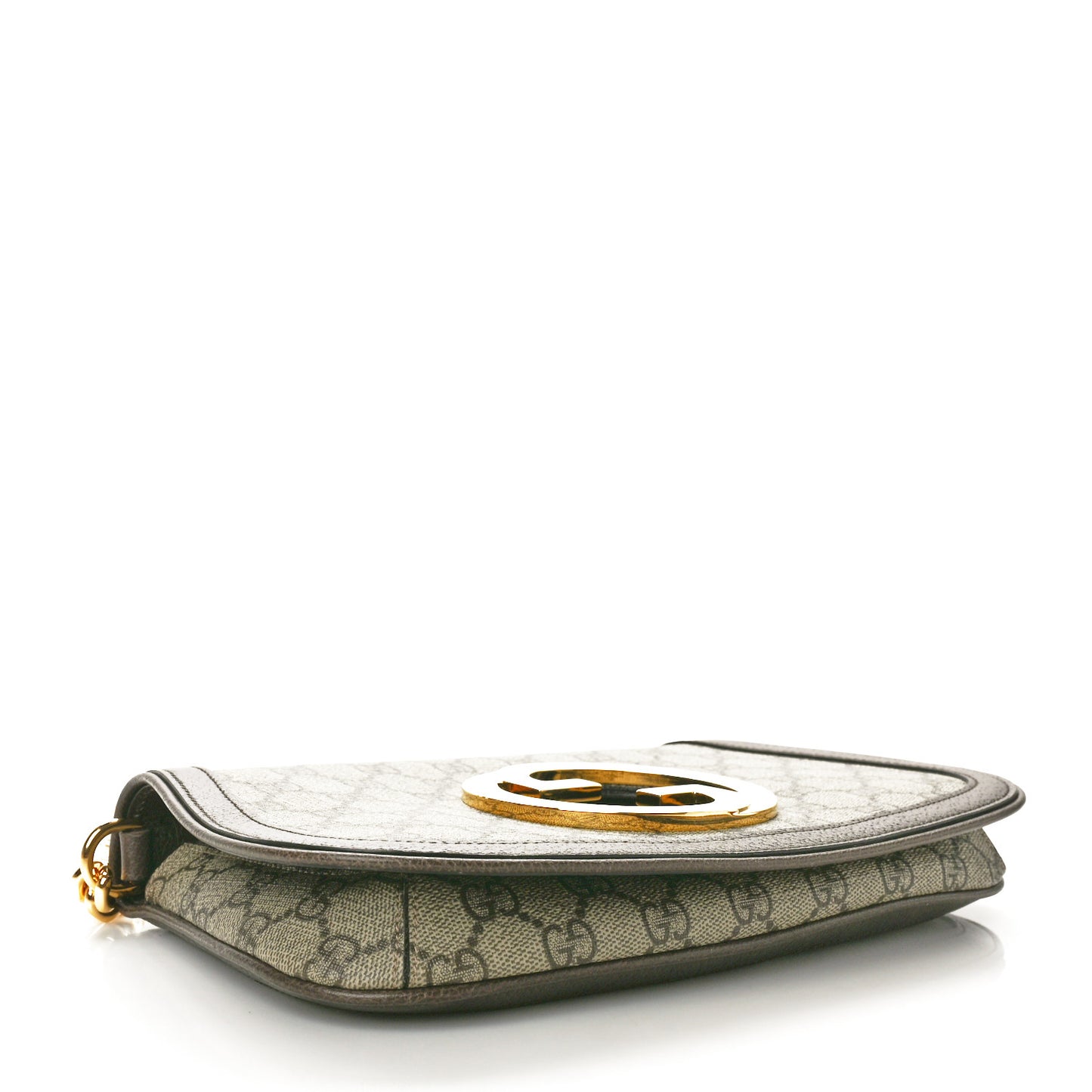 GG Supreme Monogram Textured Dollar Calfskin Blondie Chain Shoulder Flap Bag Beige Ebony New Acero