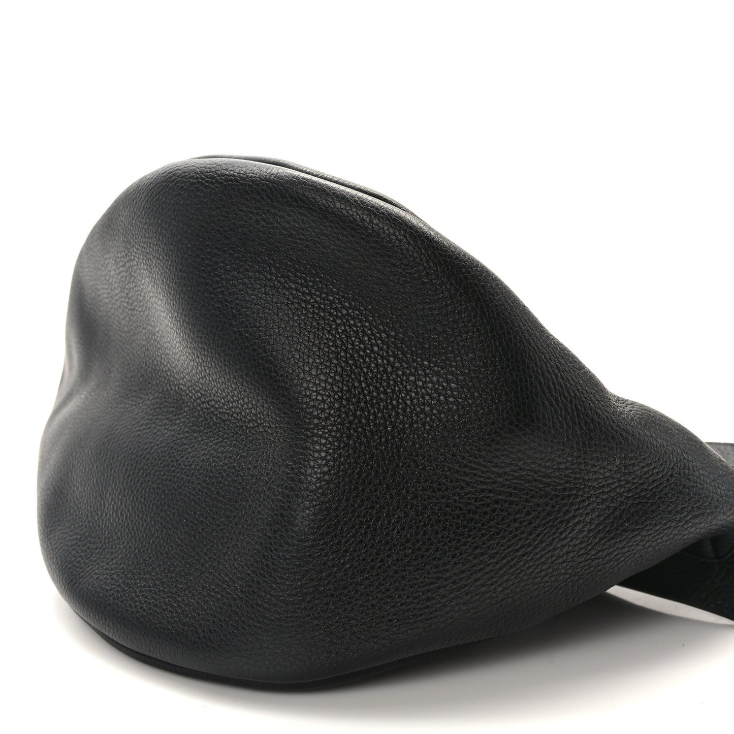 Grained Calfskin Large Slouchy Banana Bag Black