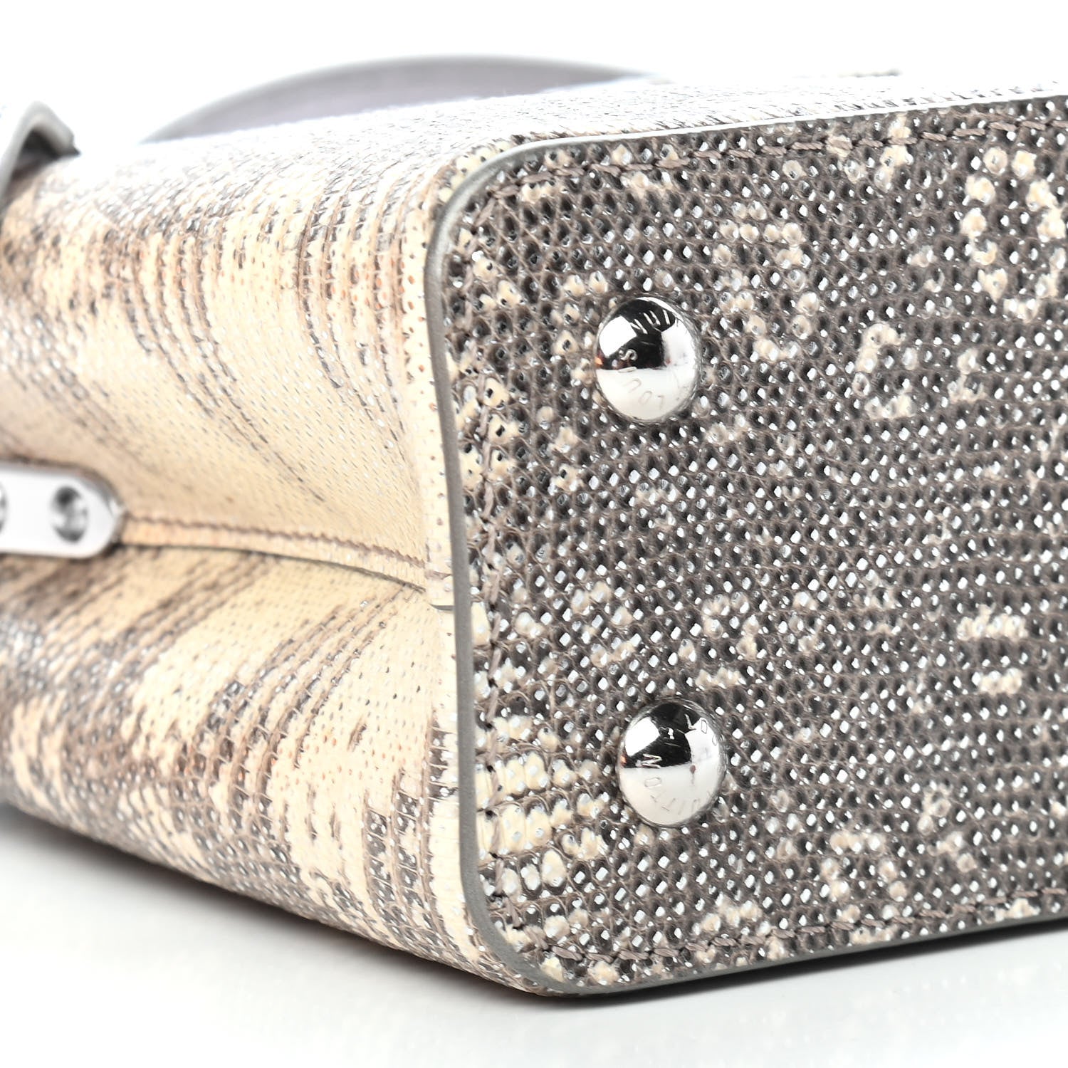 Louis Vuitton Lizard Mini Capucines Argento 7 of 8