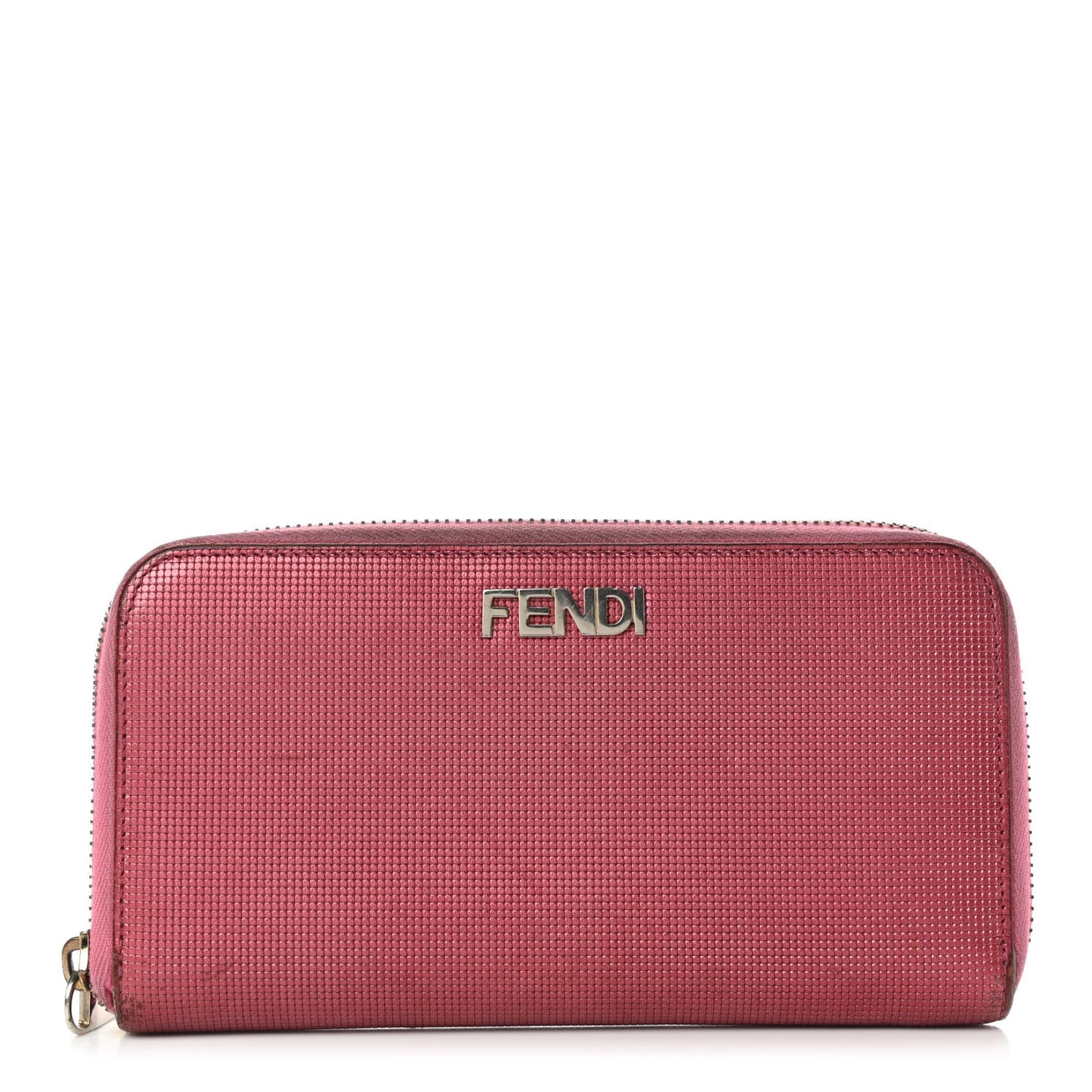 Vitello Birkin Logo Zip Around Wallet Rosa