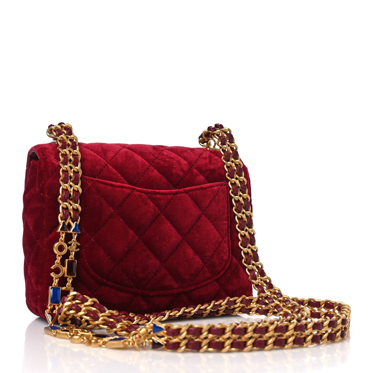 Velvet Enamel Mini Flap Red