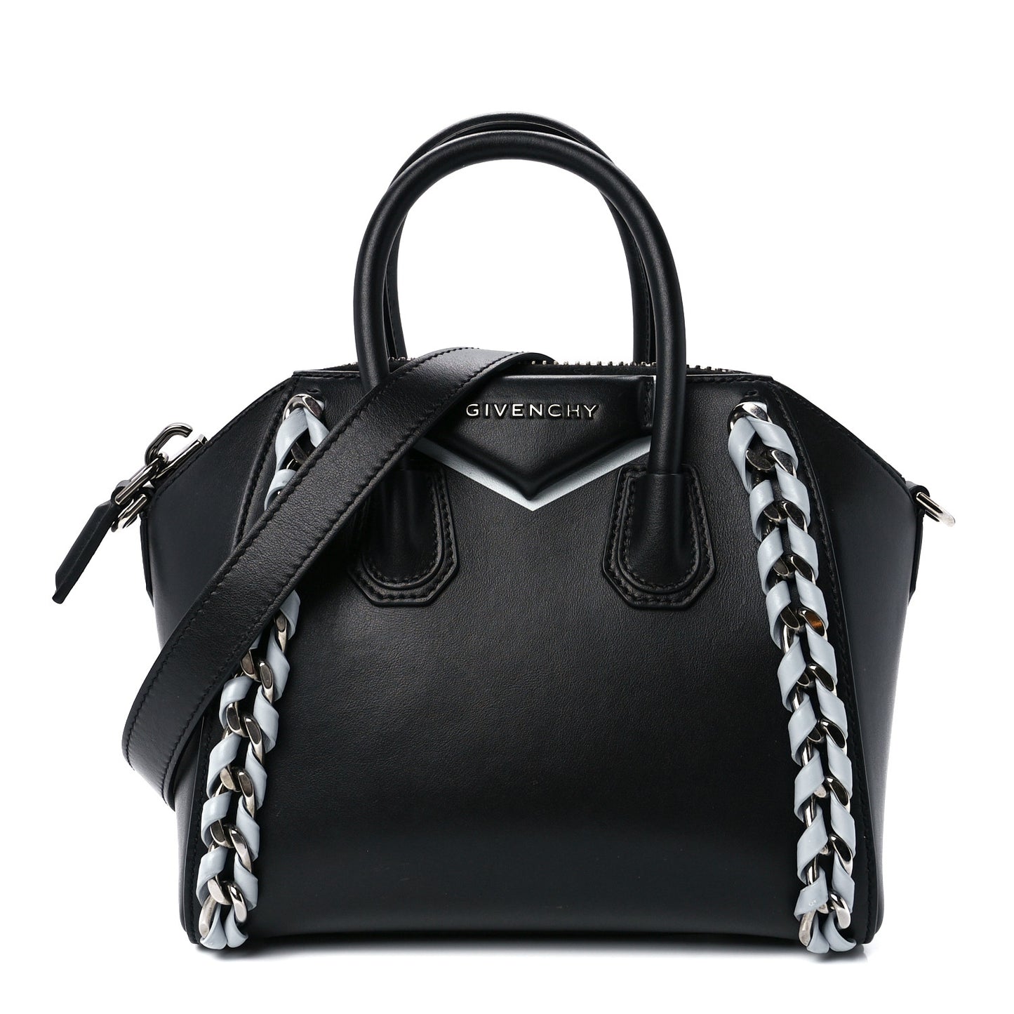 Smooth Calfskin Mini Chain Weave Antigona Black