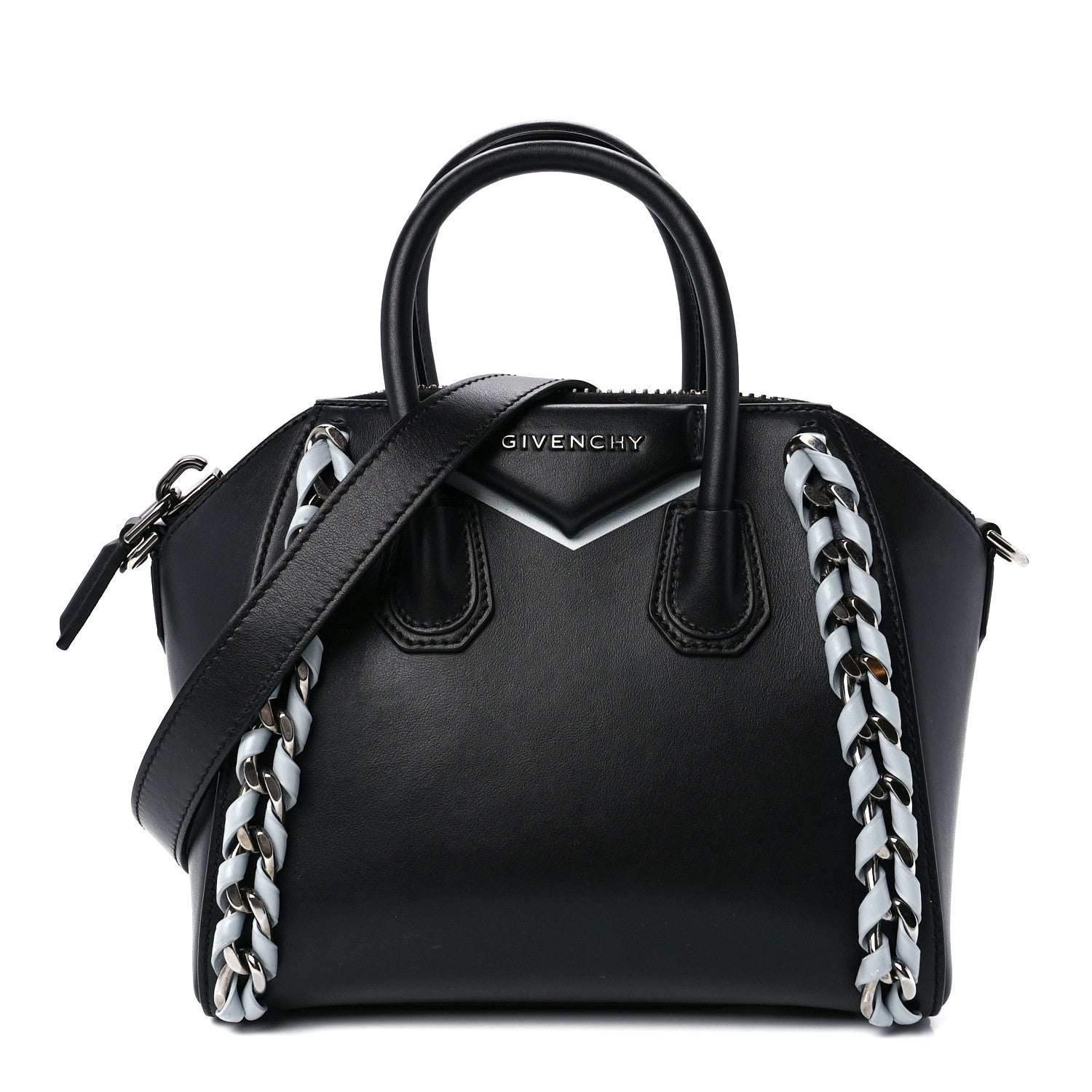 Givenchy Smooth Calfskin Mini Chain Weave Antigona Black 1 of 12