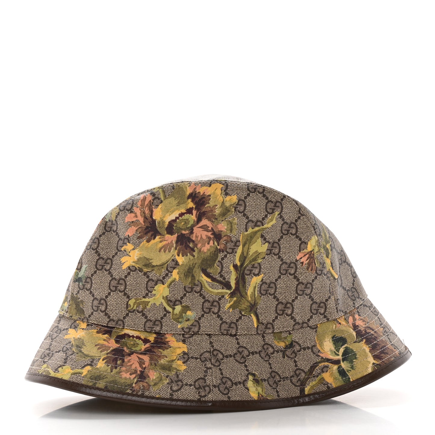 GG Supreme Monogram Azalea Calfskin Dusty Carnation Retro Interlocking G Bucket Hat M Beige Ebony Multicolor