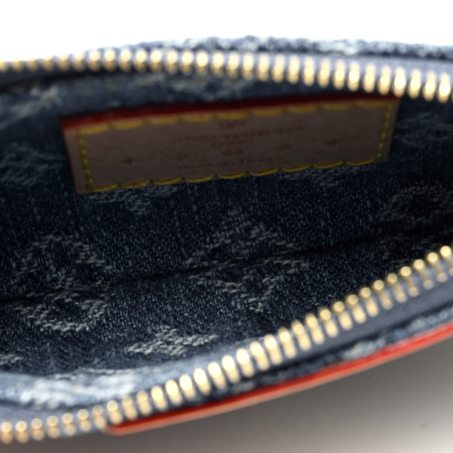 Monogram Denim Key Pouch Denim Blue