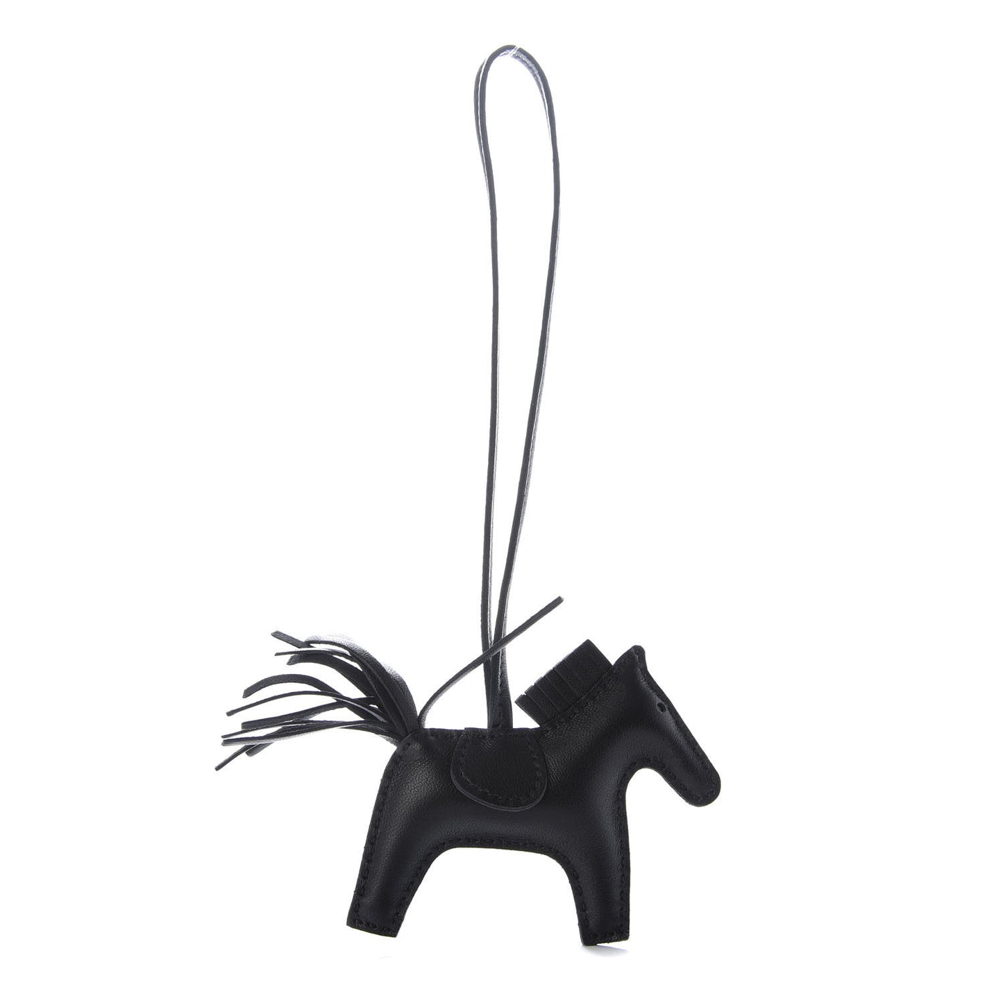 Milo Lambskin Grigri Rodeo Horse Bag Charm PM So Black