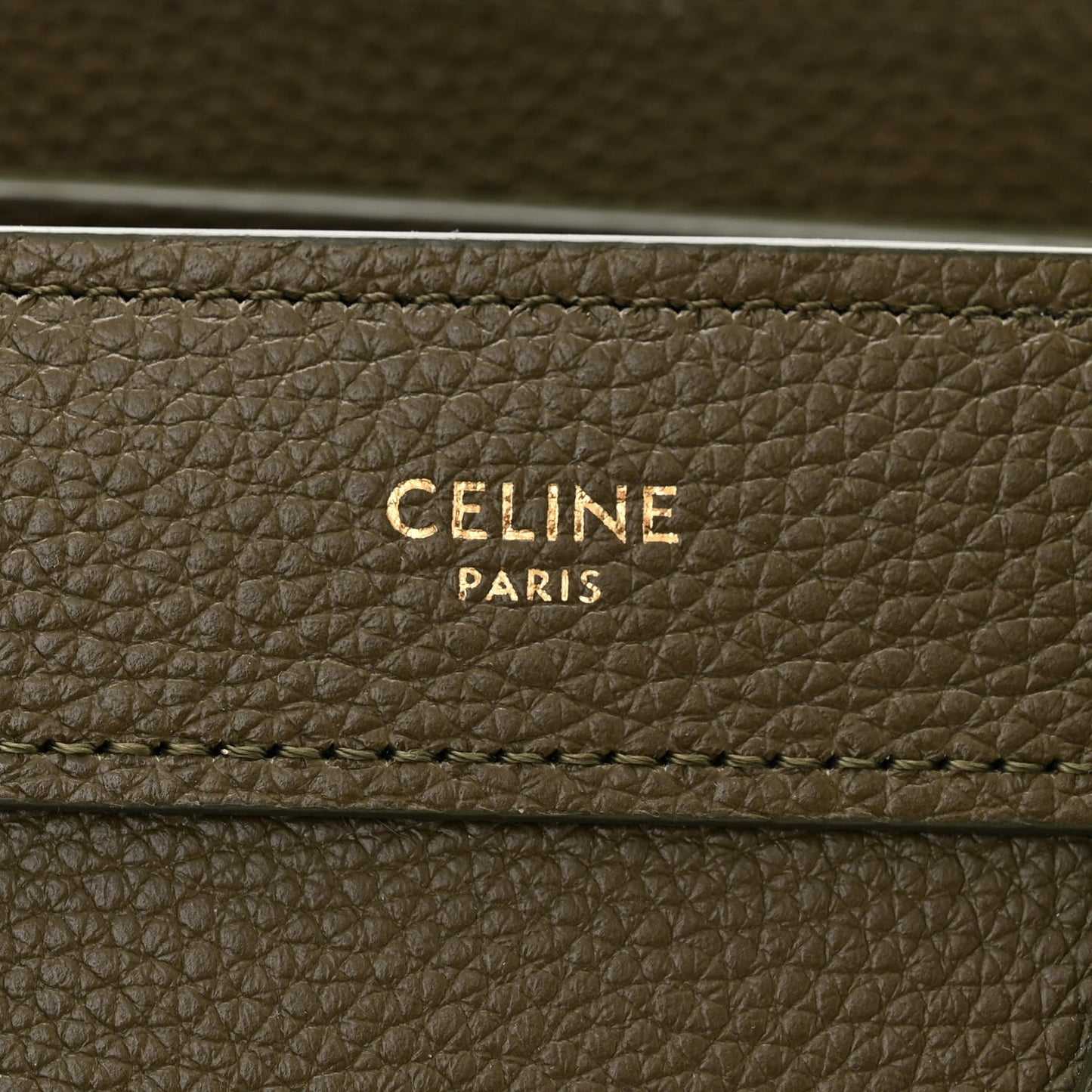 Drummed Calfskin Nano Luggage Dark Olive