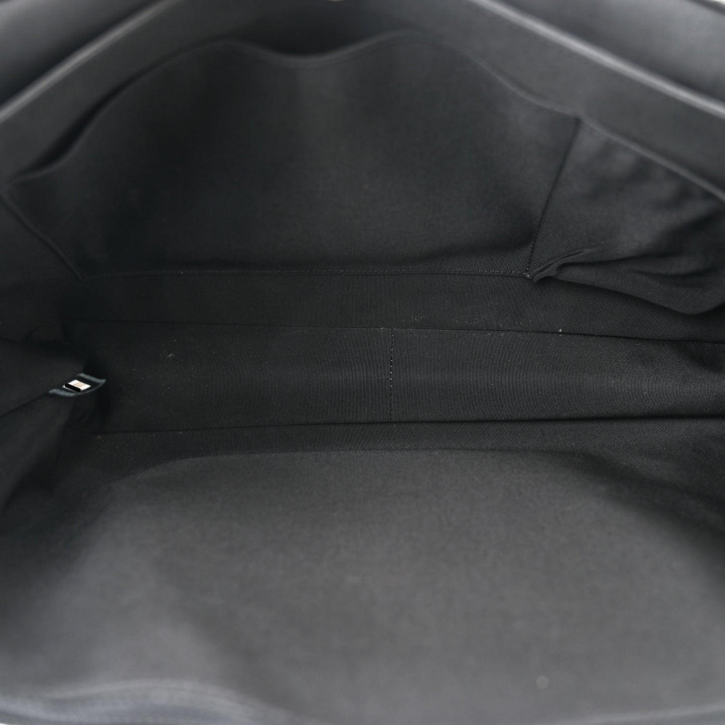 Calfskin Quilted XXL Travel Flap Bag Black