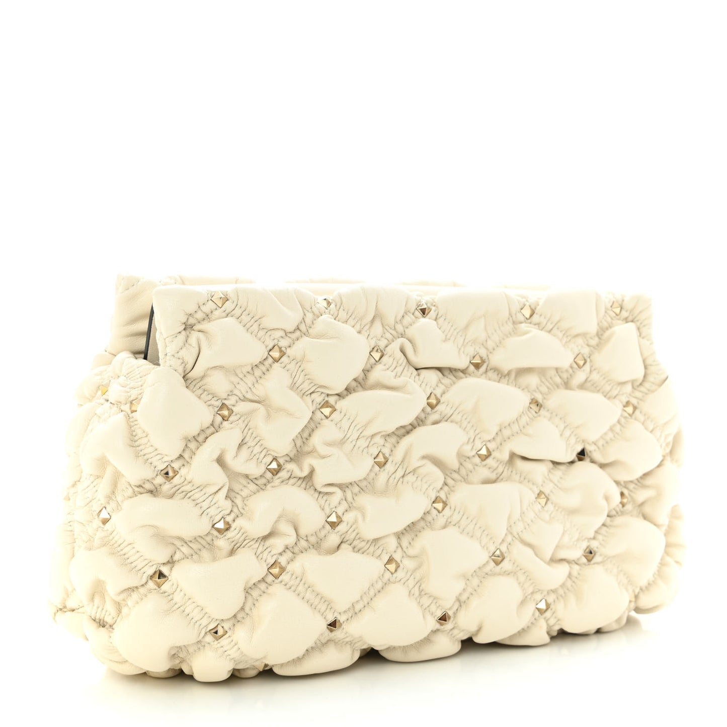 Nappa Spikeme Clutch Ivory