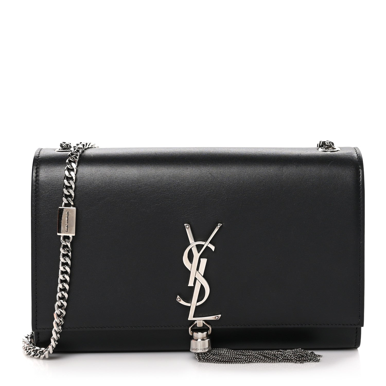 Saint Laurent Smooth Calfskin Medium Classic Monogram Kate Tassel Satchel Black 1 of 12