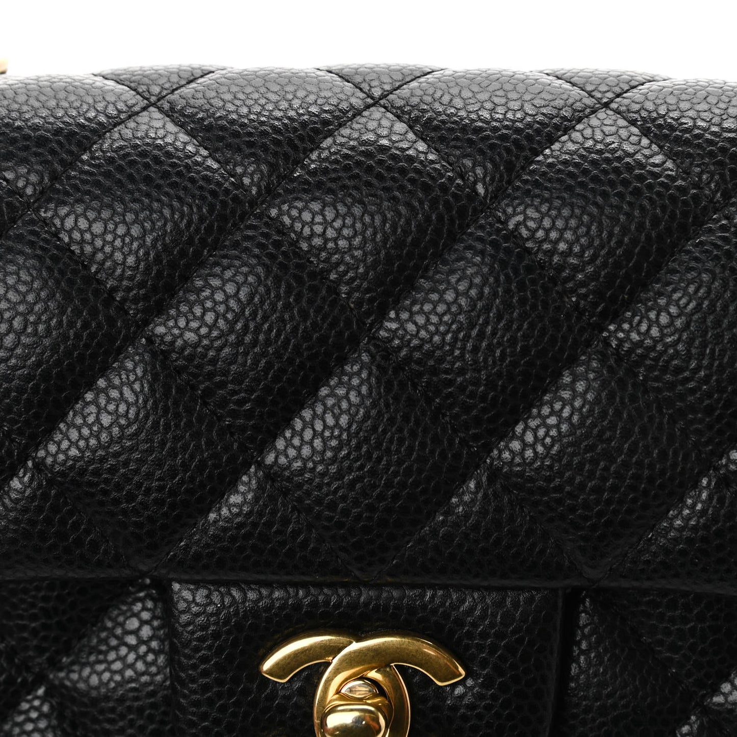 Caviar Quilted Mini Rectangular Flap Black