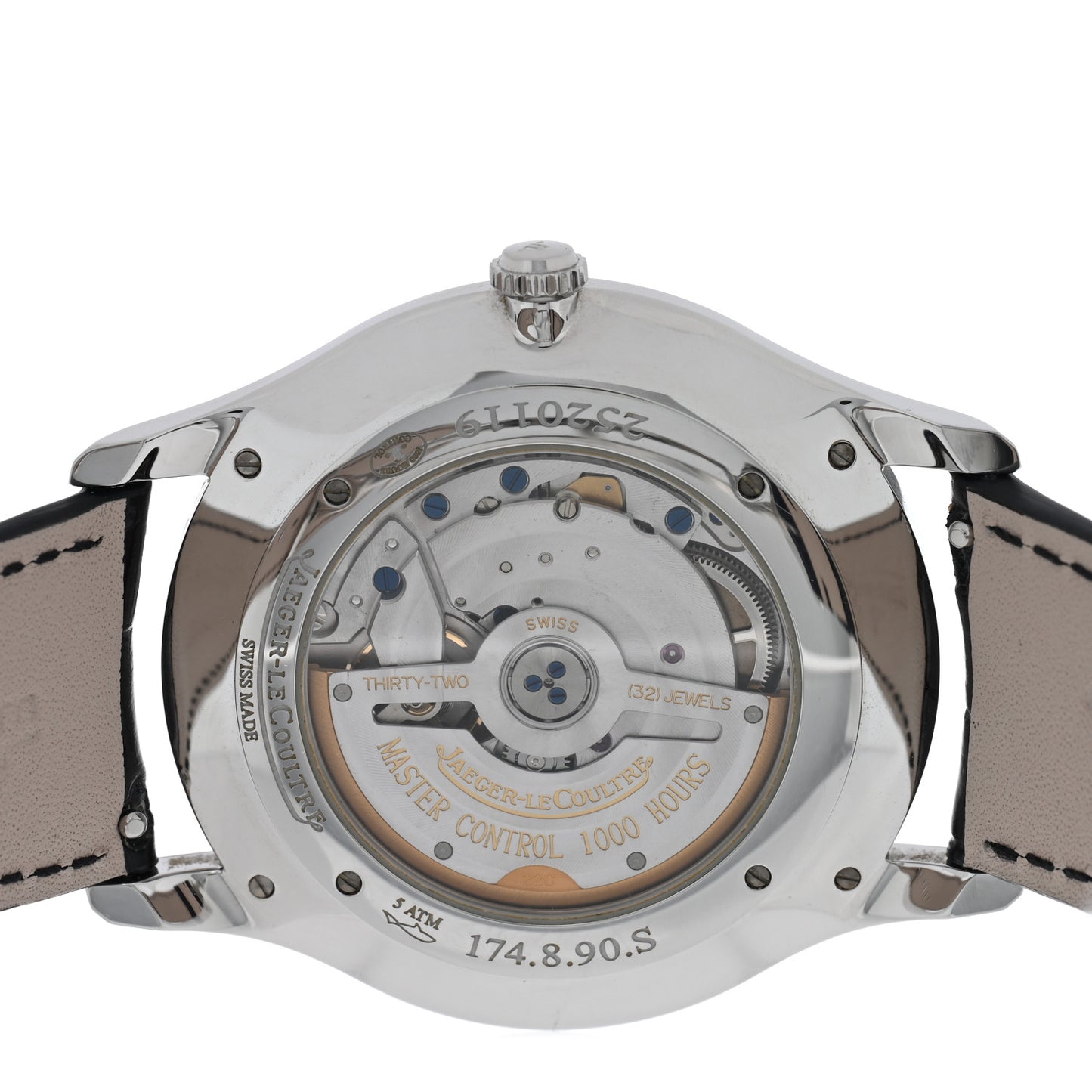 Stainless Steel Alligator 40mm Master Grande Ultra Thin Automatic Watch Black Q1358470