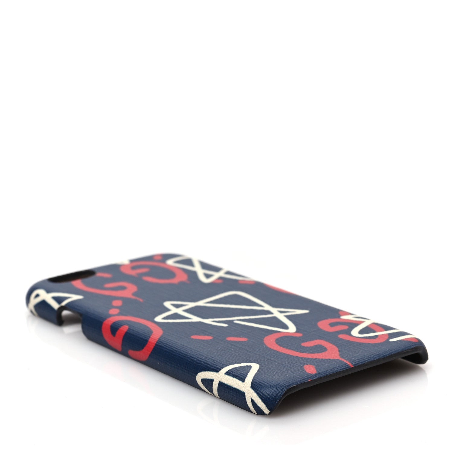 Gucci Calfskin GucciGhost iPhone 7/8 Case Blue Agata Hibiscus Red 4 of 6