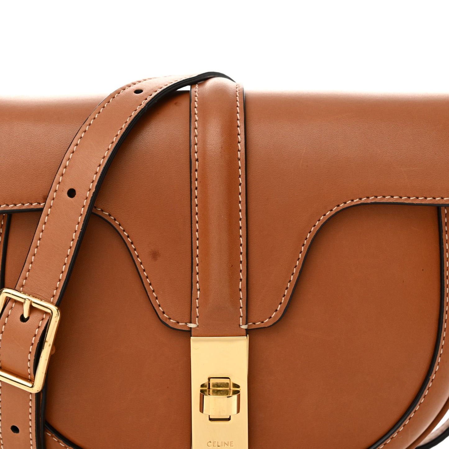 Natural Calfskin Besace Small 16 Tan