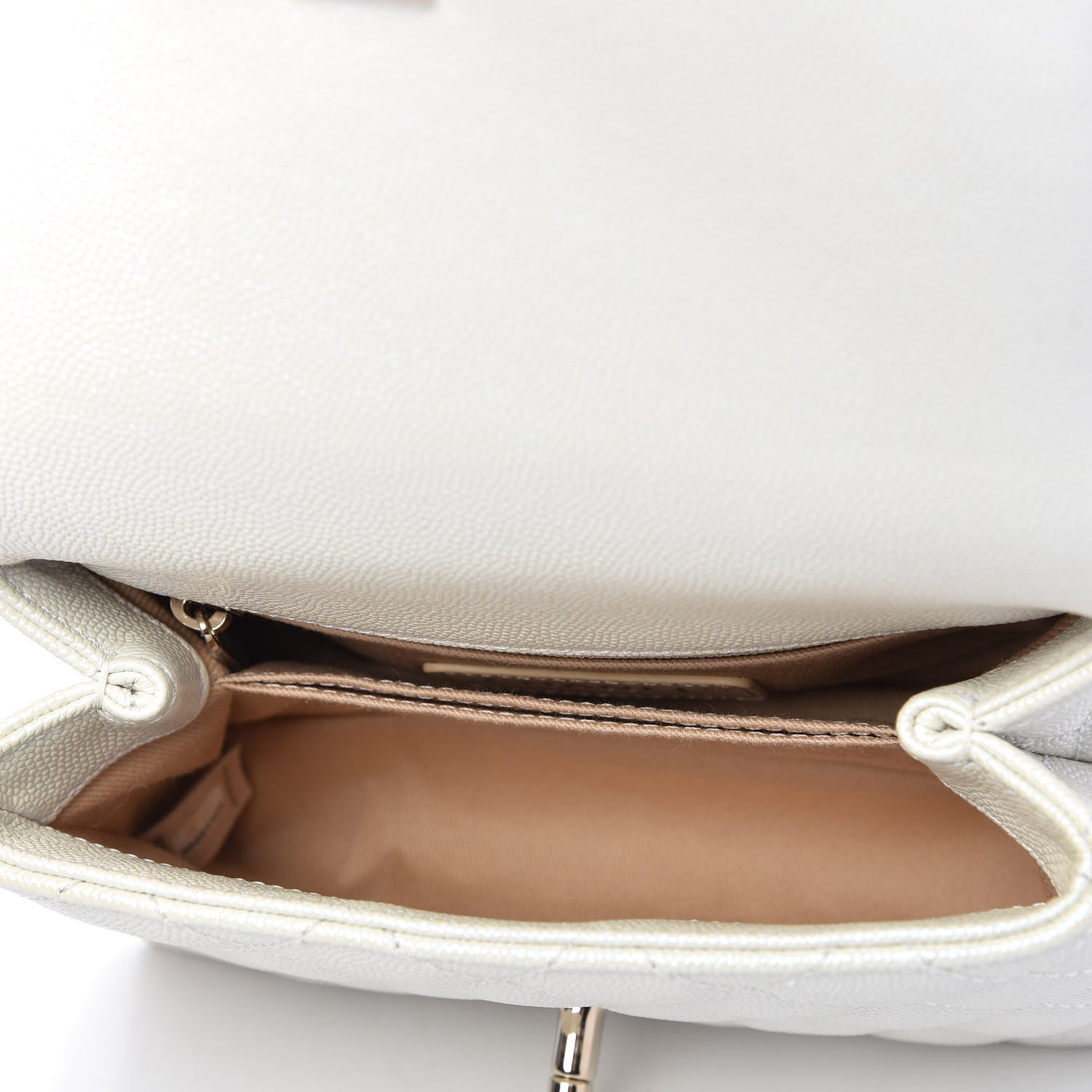 Chanel Iridescent Caviar Quilted Extra Mini Coco Handle Flap Ivory 5 of 10