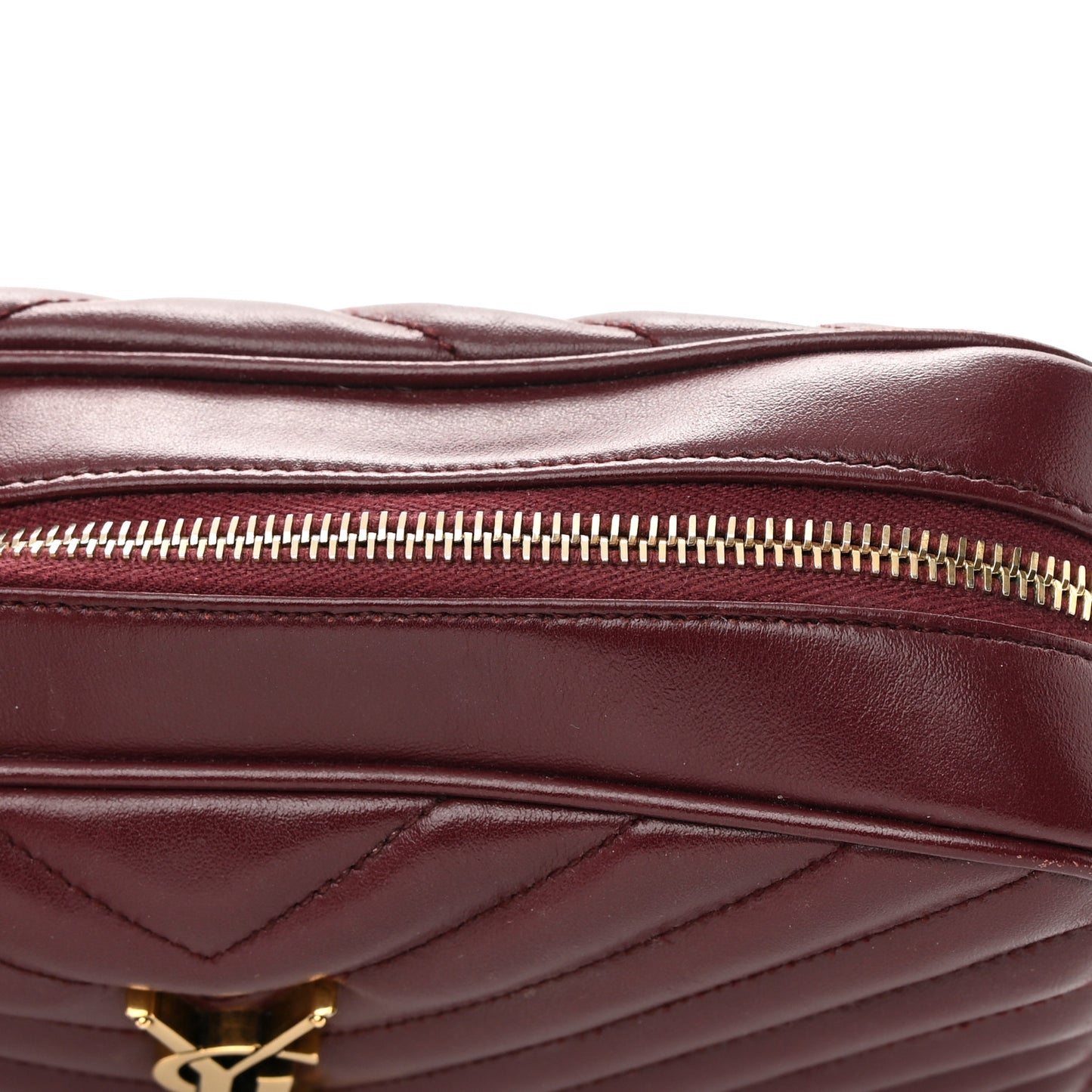 Calfskin Matelasse Monogram Lou Camera Bag Dark Legion Red