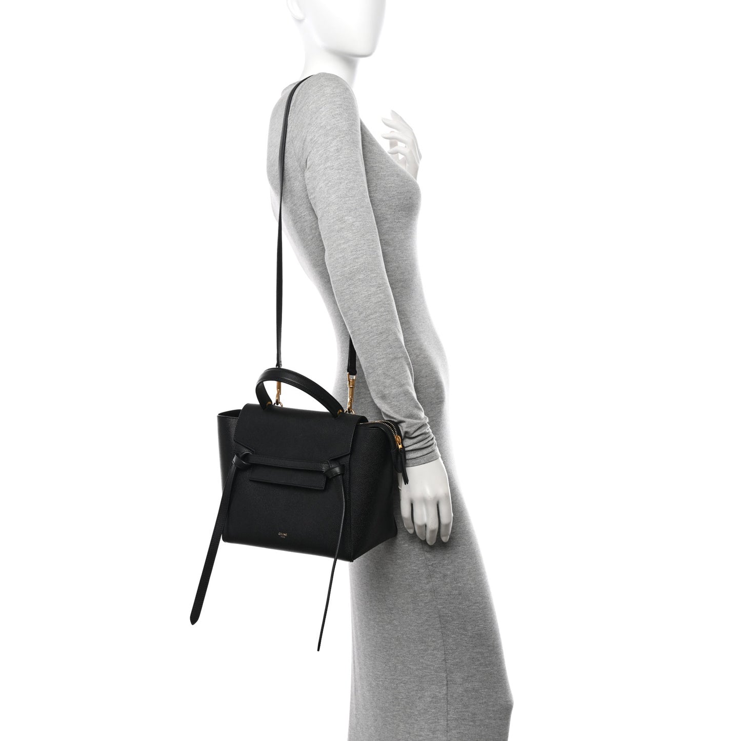 Grained Calfskin Micro Belt Bag Black