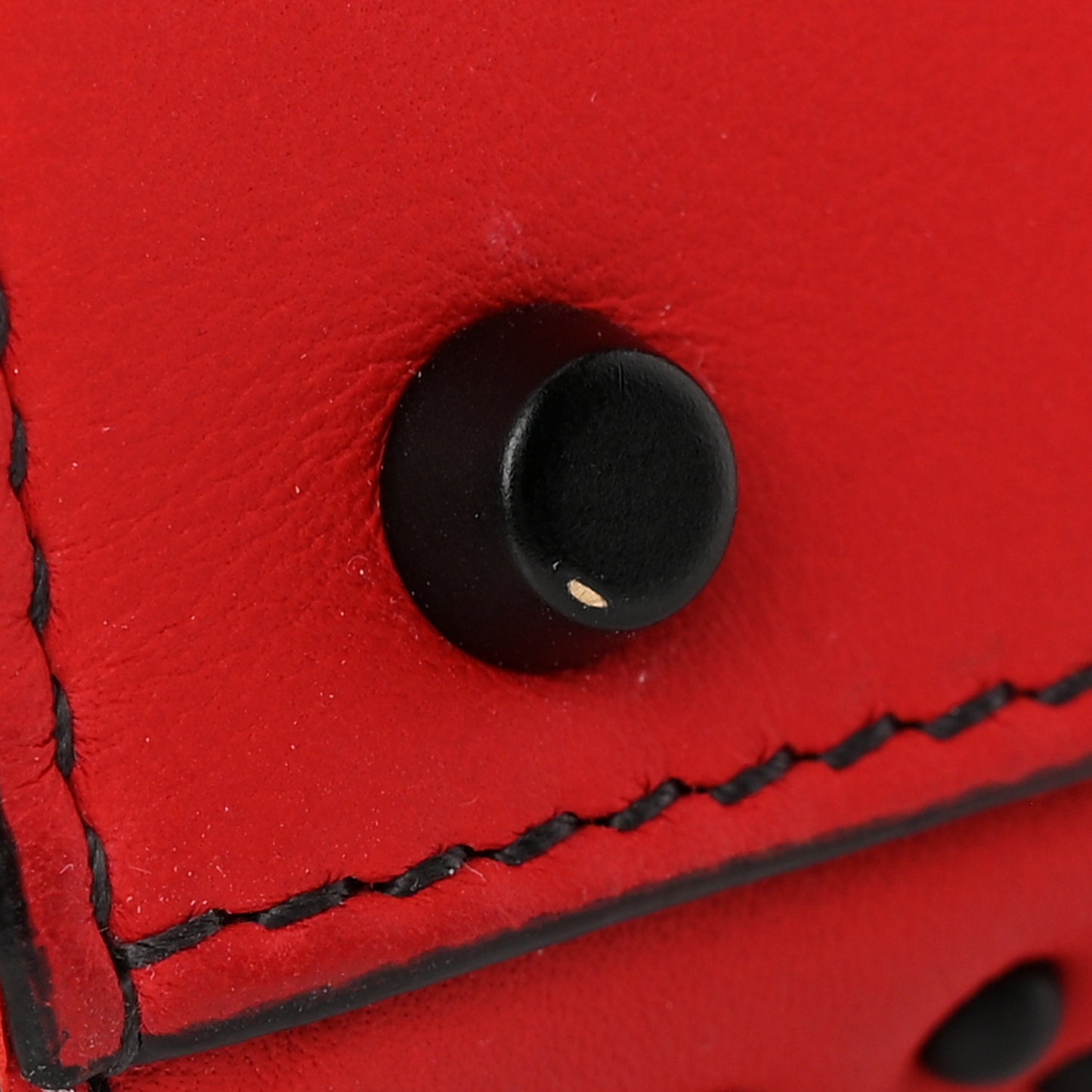 Ultra Matte Calfskin Studded Mini Supple Lady Dior Red Black