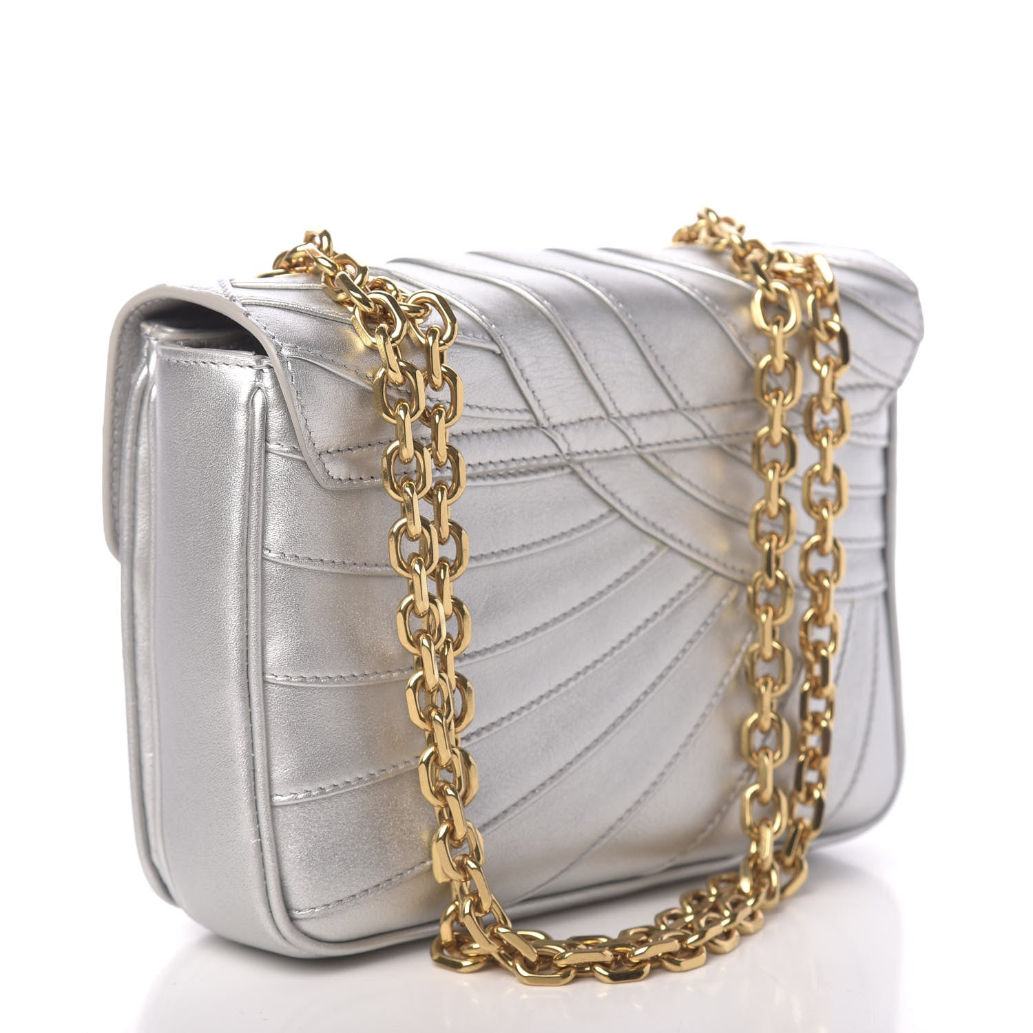Celine Metallic Calfskin Small Patchwork C Bag Silver 3 of 10