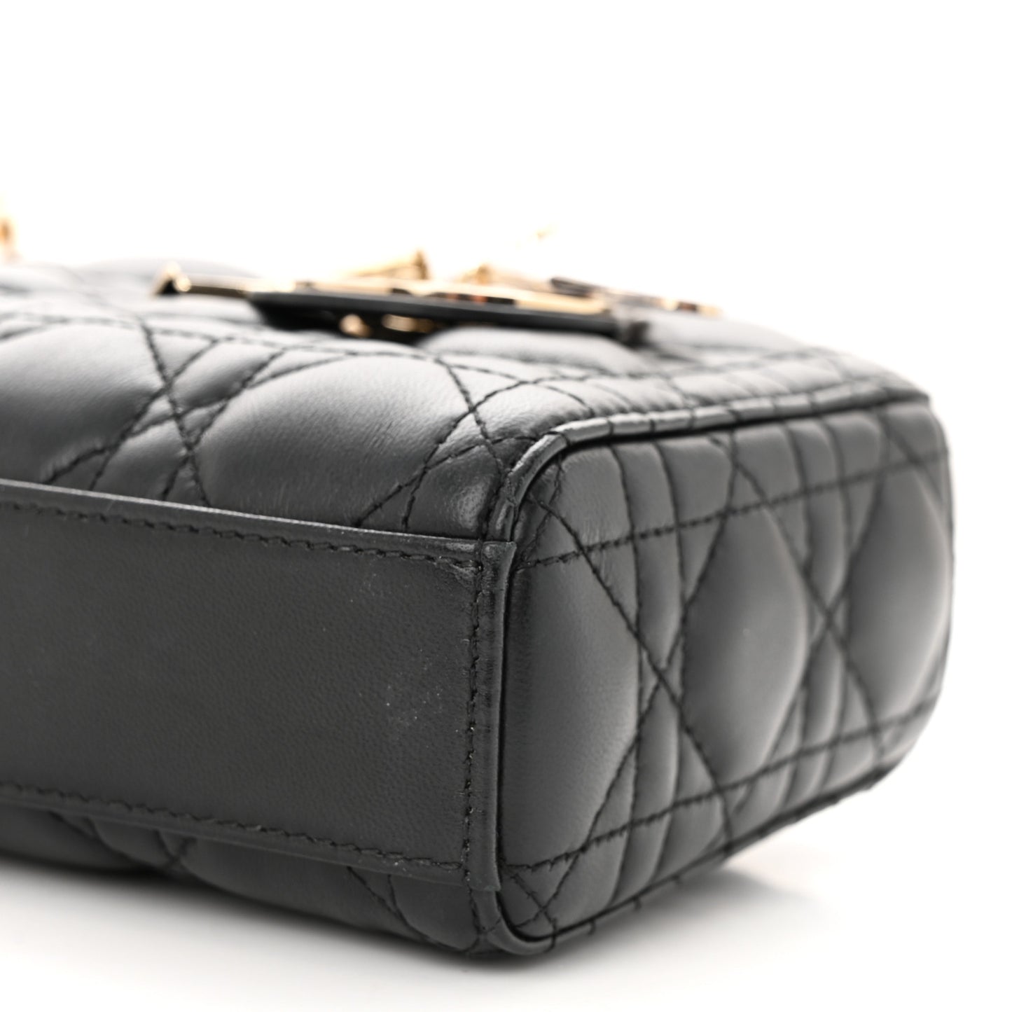 Lambskin Cannage Small Lady D-Joy Black