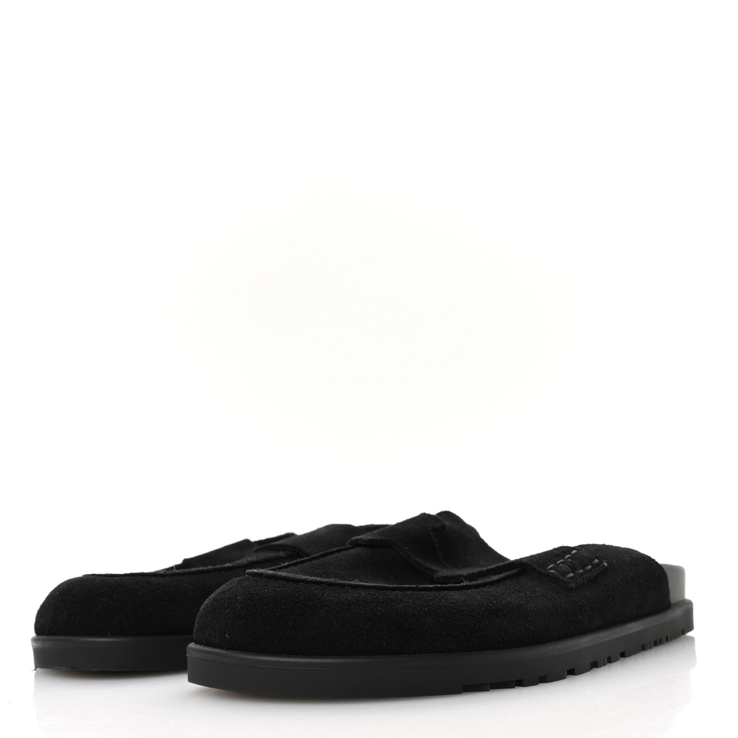 Hermes Suede Calfskin Go Mules 38 Black 4 of 8