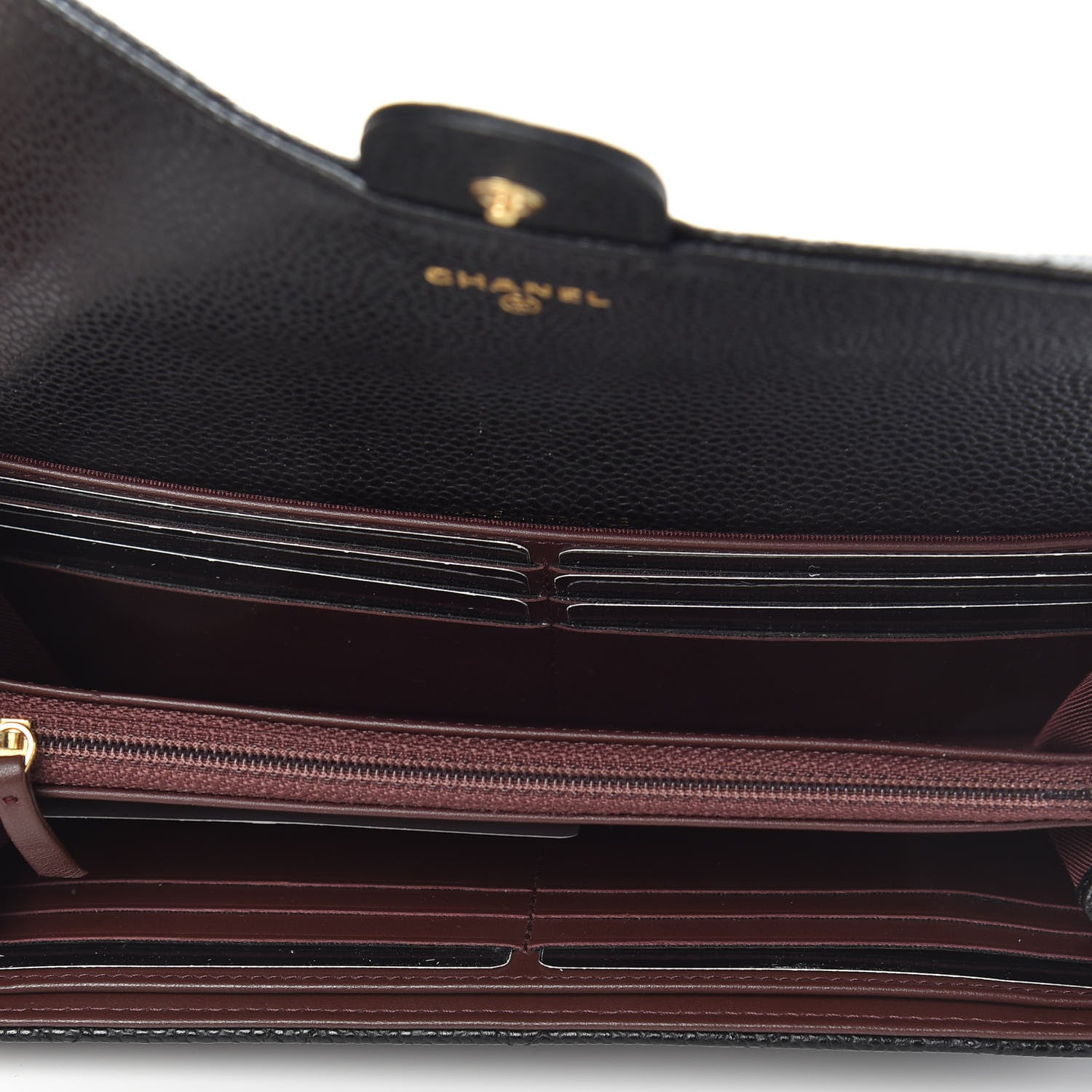 Chanel Caviar Quilted Large Gusset Flap Wallet Black 5 of 9