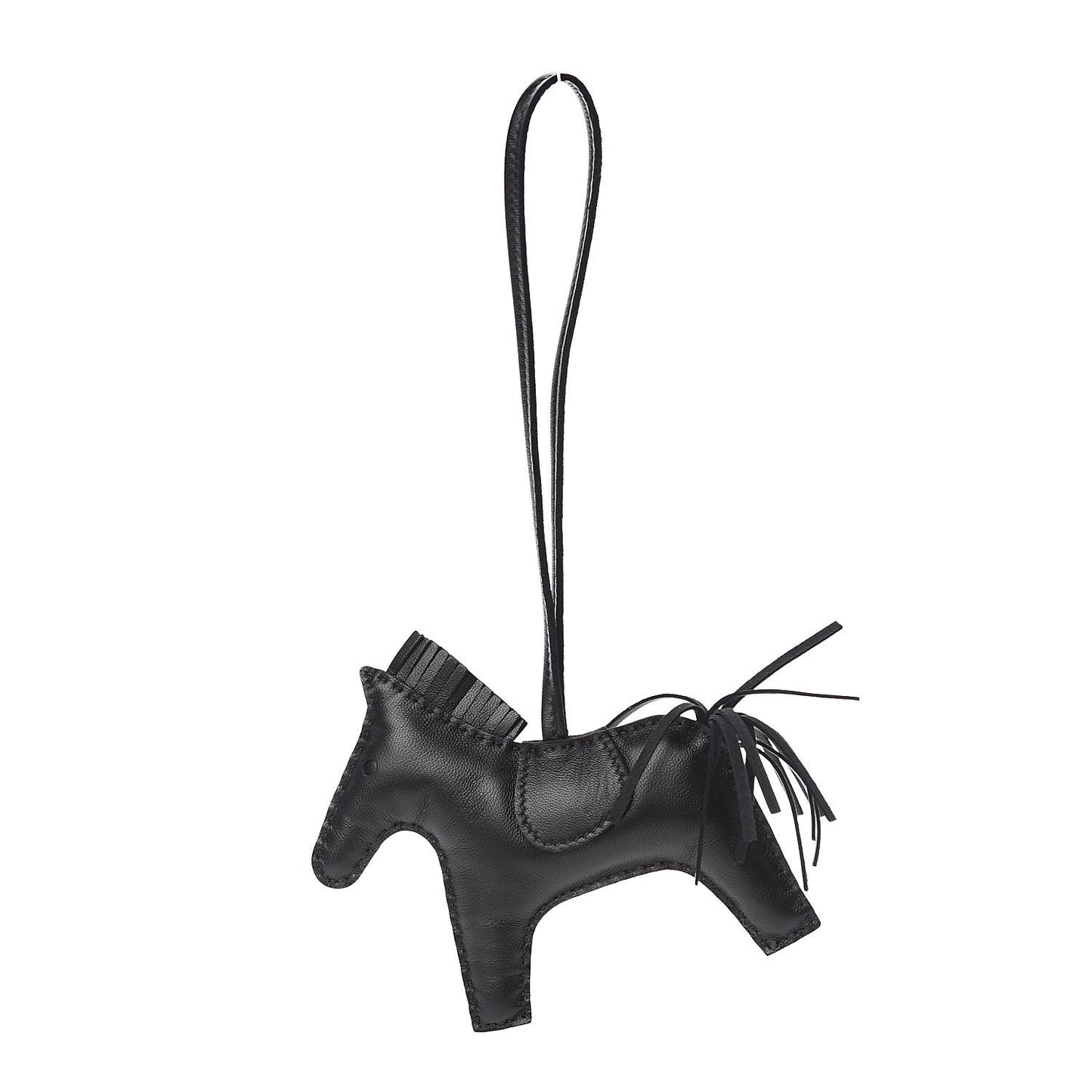 Milo Lambskin Grigri Rodeo Horse Bag Charm GM So Black