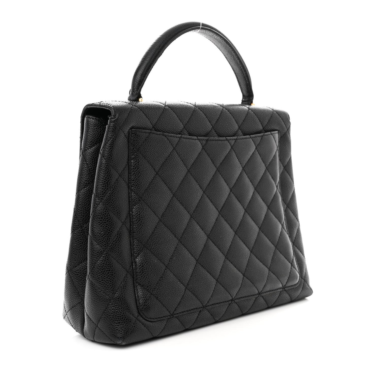Caviar Quilted Jumbo Kelly Flap Black