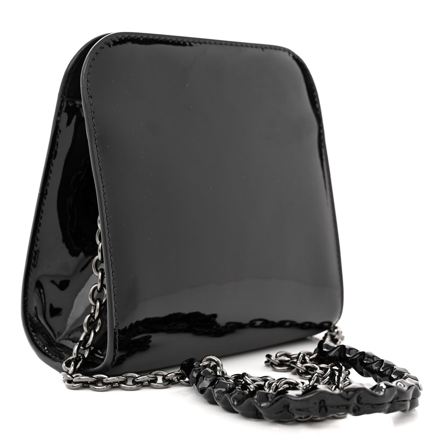 Patent Cosmo T Lock Chain Bag Black