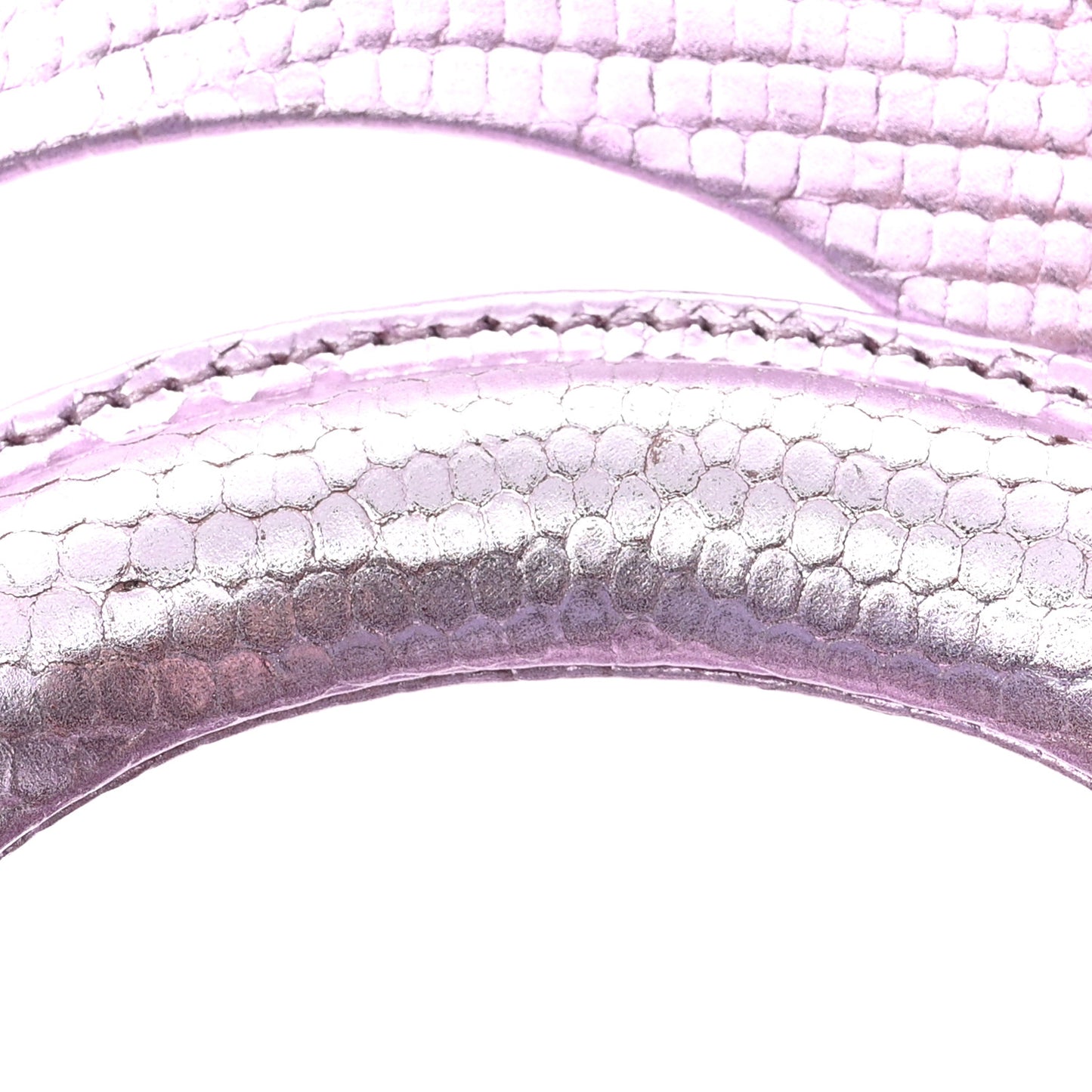 CHRISTIAN DIOR Metallic Lizard Mini Lady Dior Pink