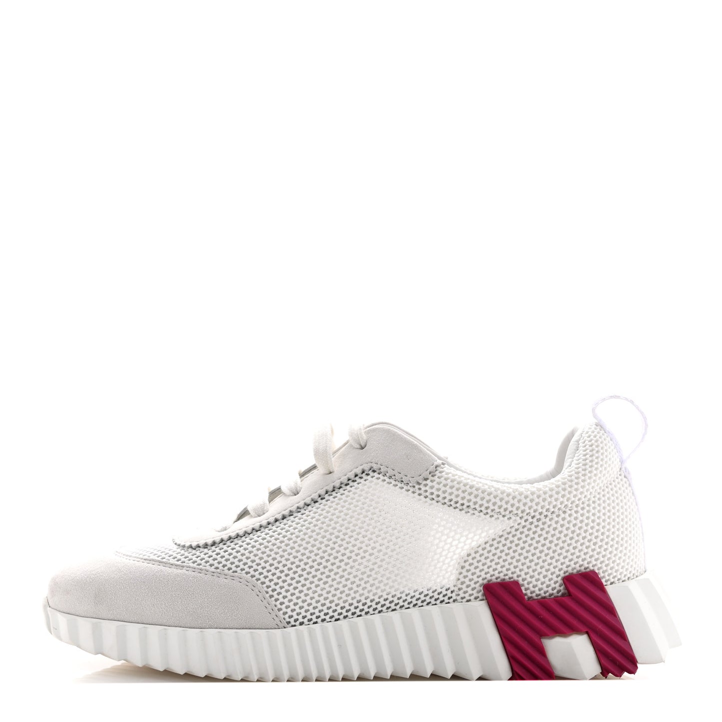 Air Mesh Suede Goatskin Bouncing Sneakers 38 White Orange Pink