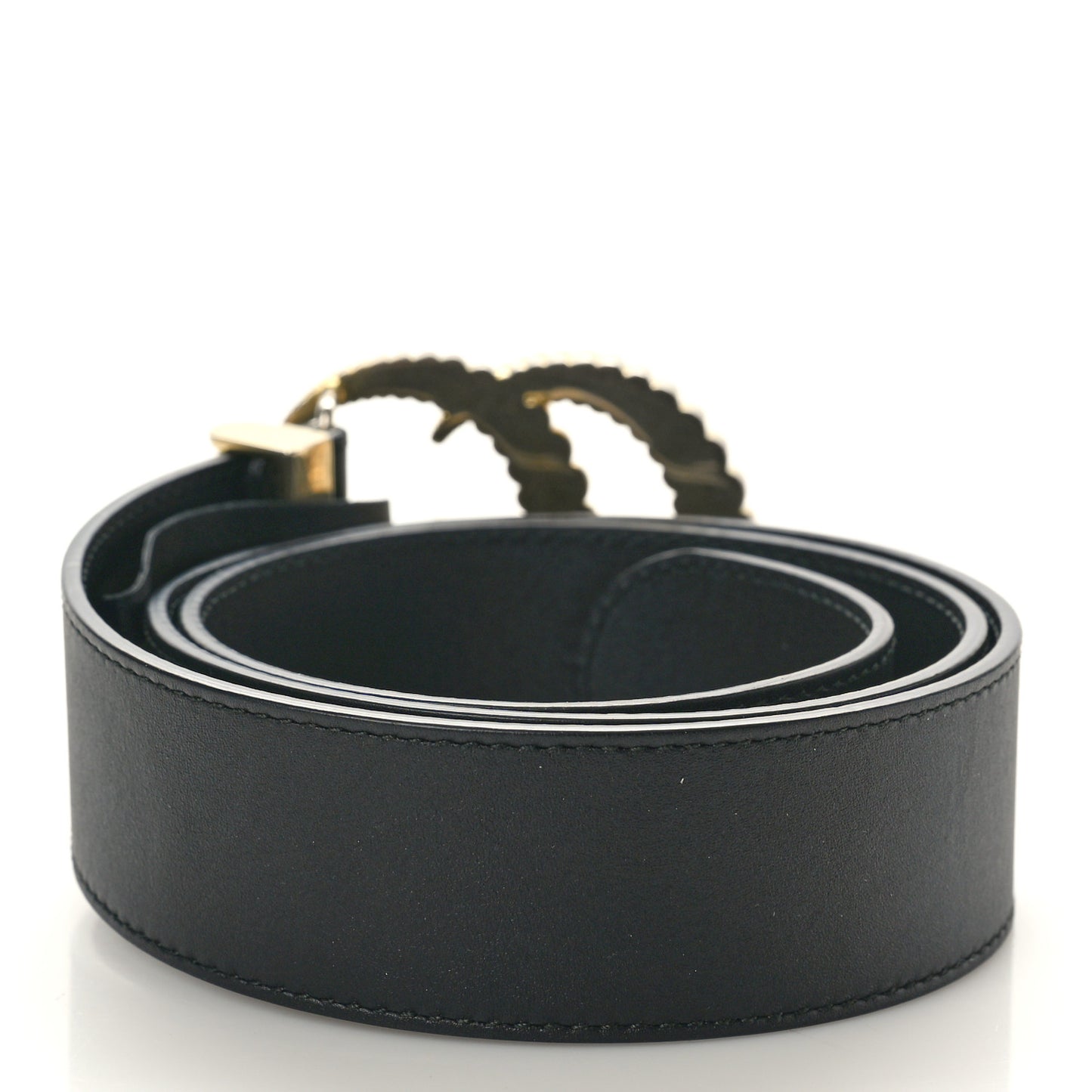 Moon Calfskin Torchon Double G 40mm Belt 85 34 Black