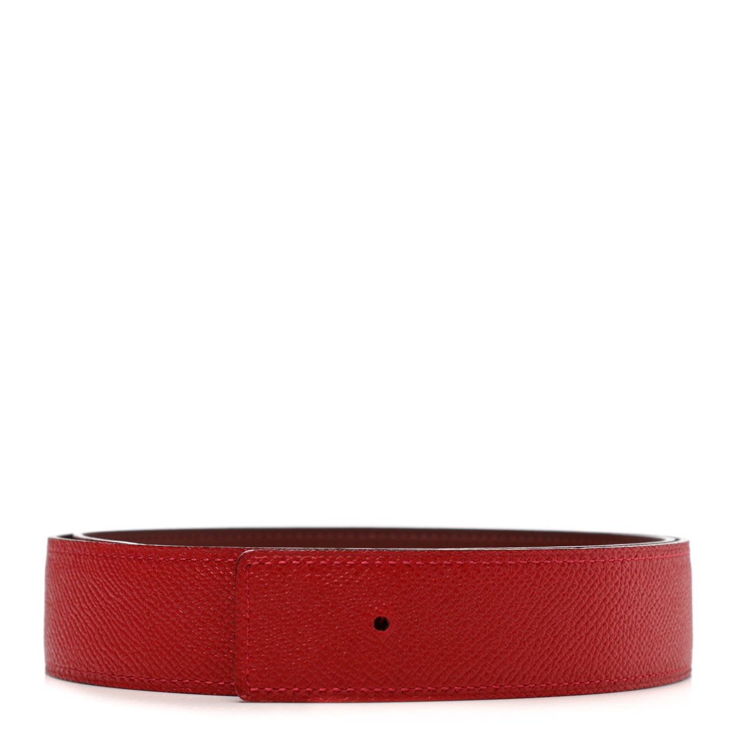 Hermes Epsom Swift 32mm Belt Strap 80 Rouge Casaque Rouge H 1 of 8