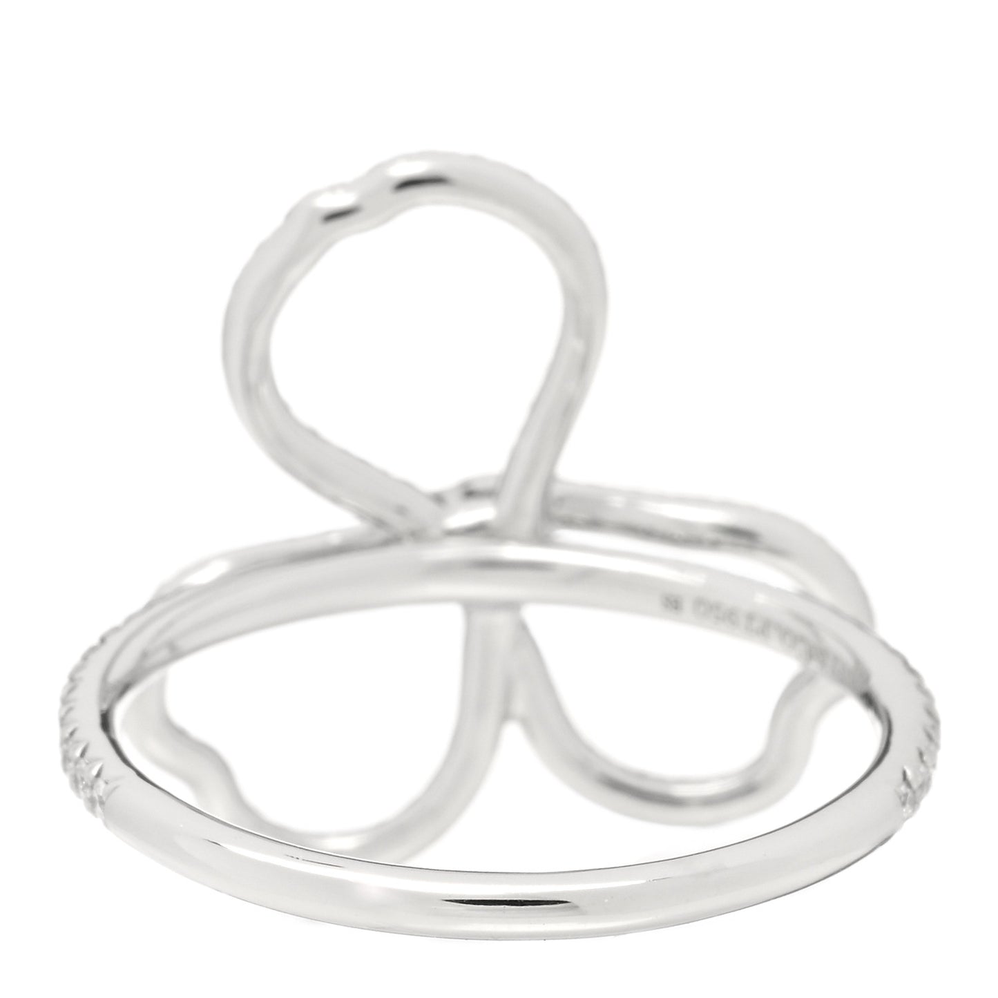 Platinum Diamond Open Paper Flowers Ring 51 5.75