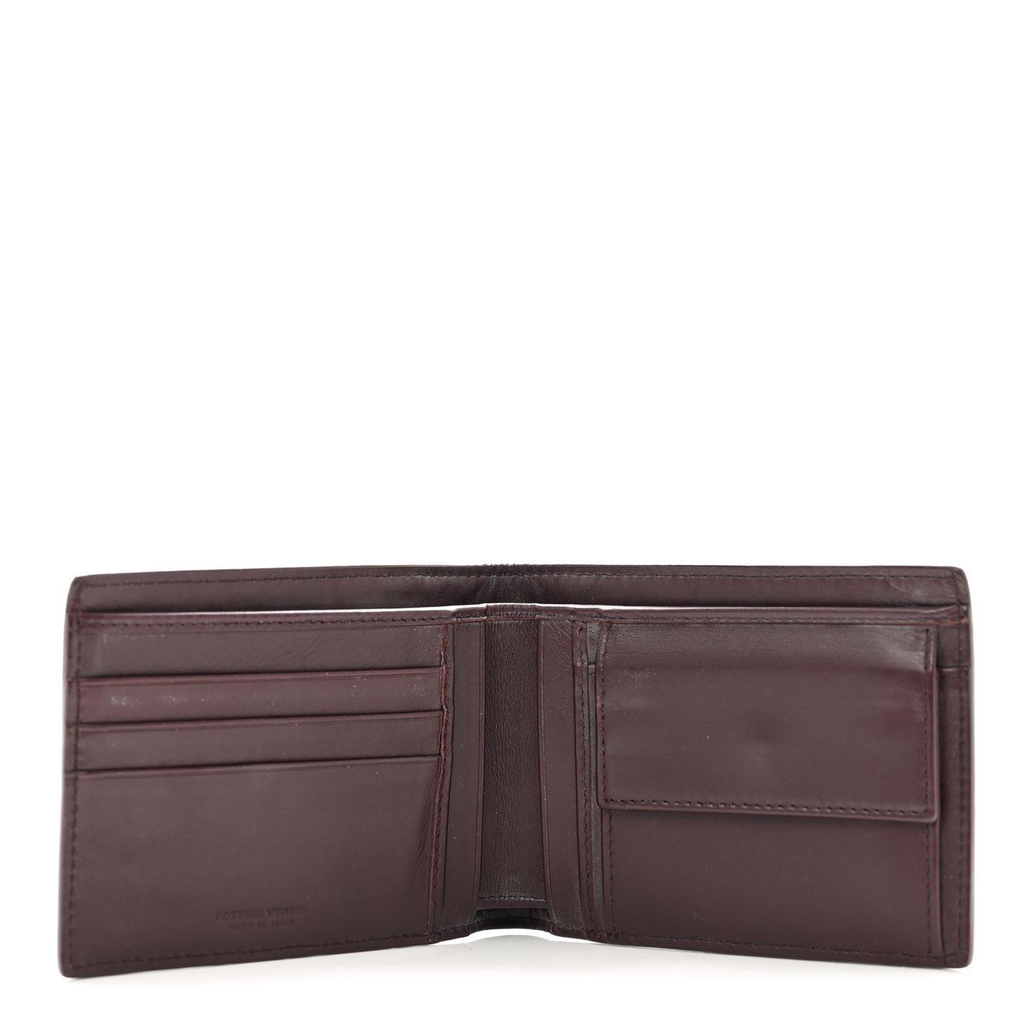 Nappa Intrecciato Bi-Fold Wallet Dark Barolo