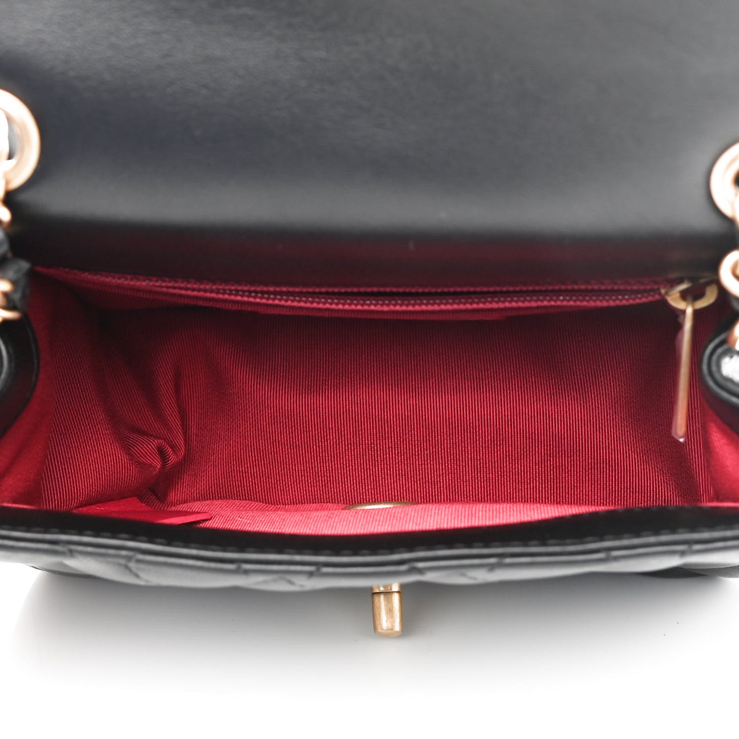 Lambskin Quilted Mini Romance Square Flap Black