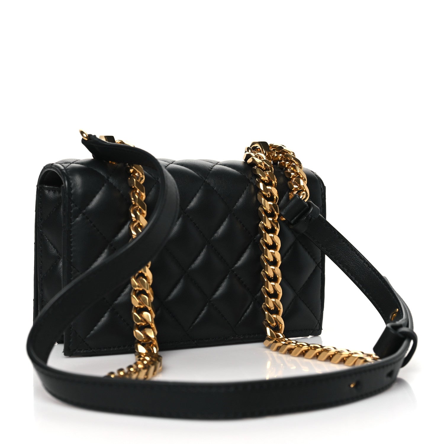 Alexander McQueen Lambskin Quilted Knuckle Shoulder Bag Black 3 of 11