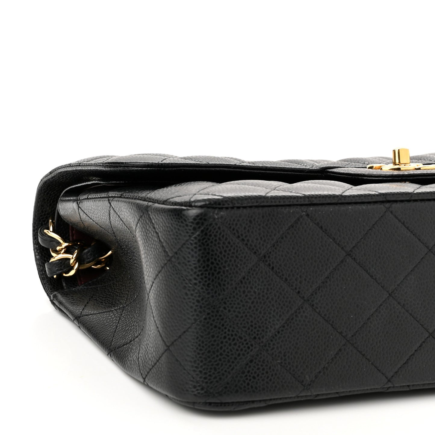 Caviar Quilted Jumbo Double Flap Black