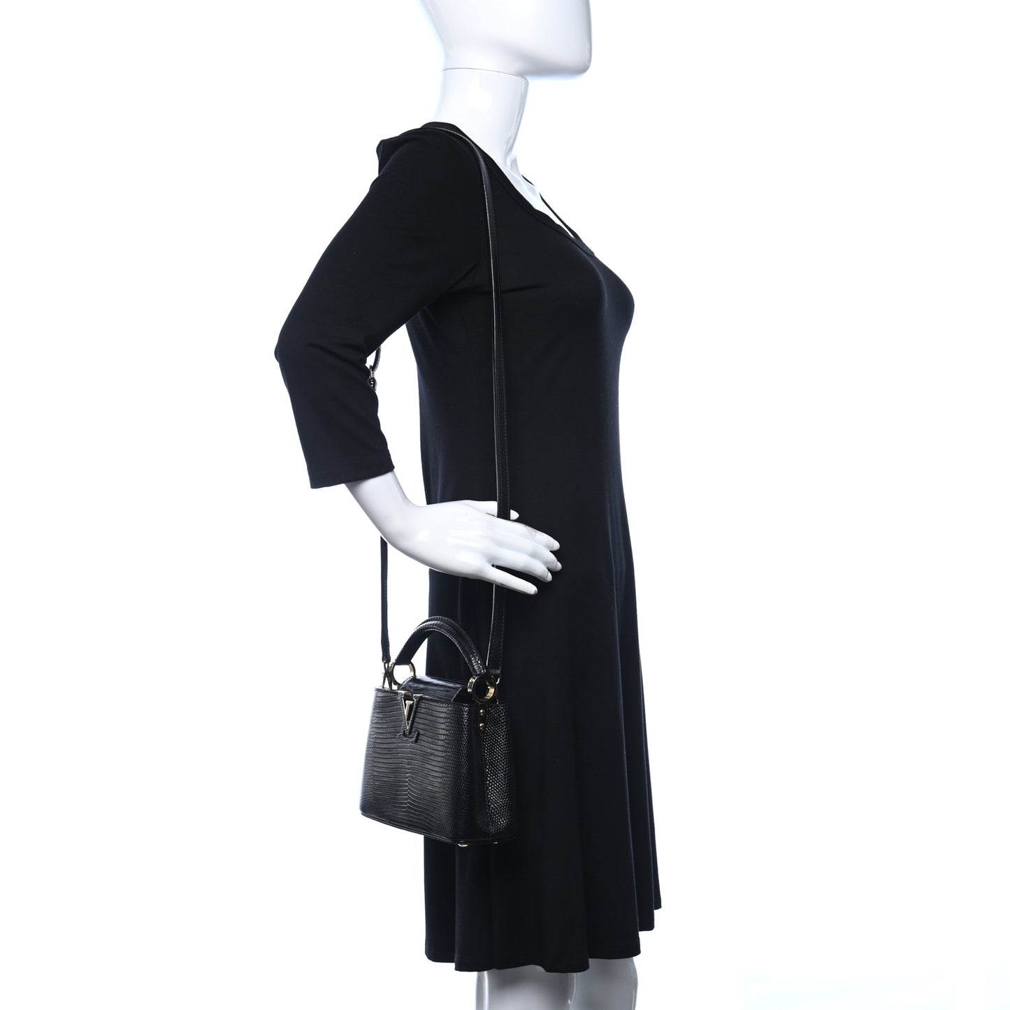 Lizard Capucines Mini Black