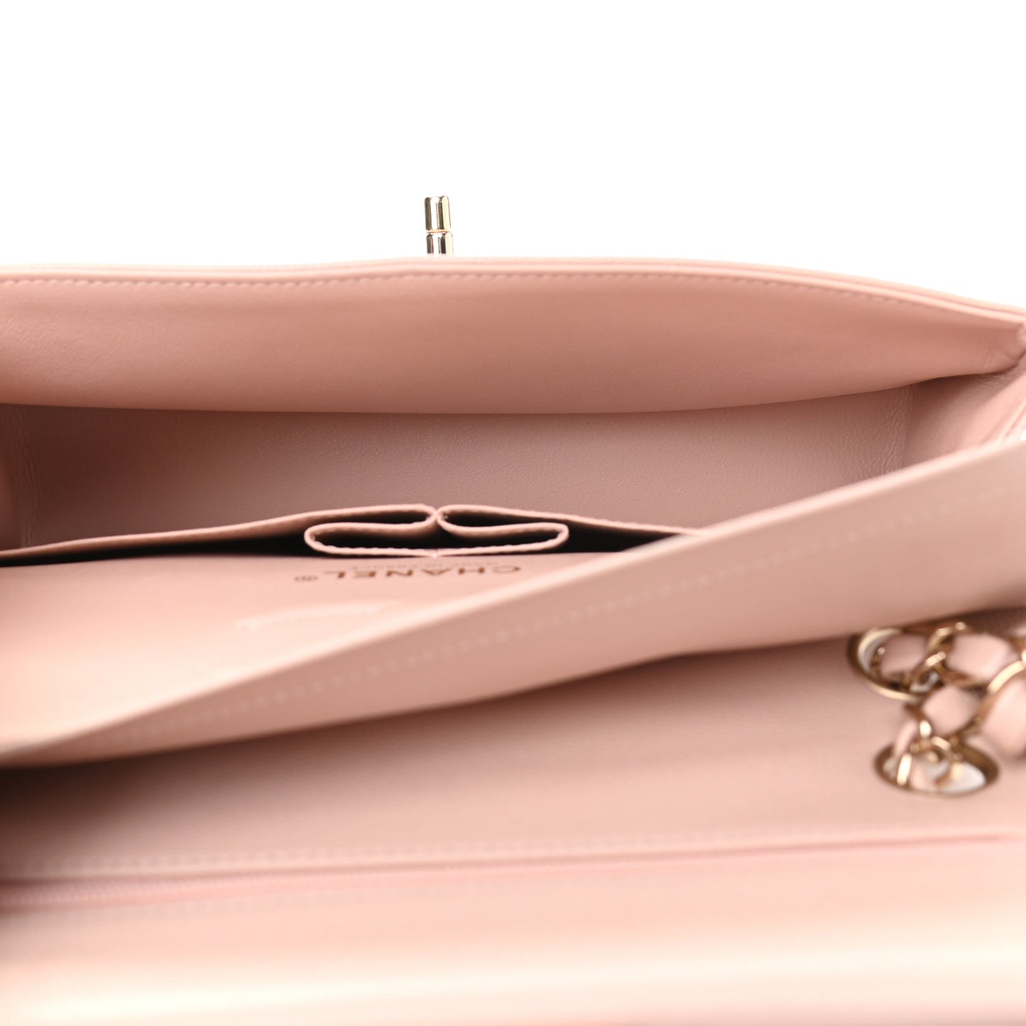 Caviar Quilted Small Double Flap Light Pink