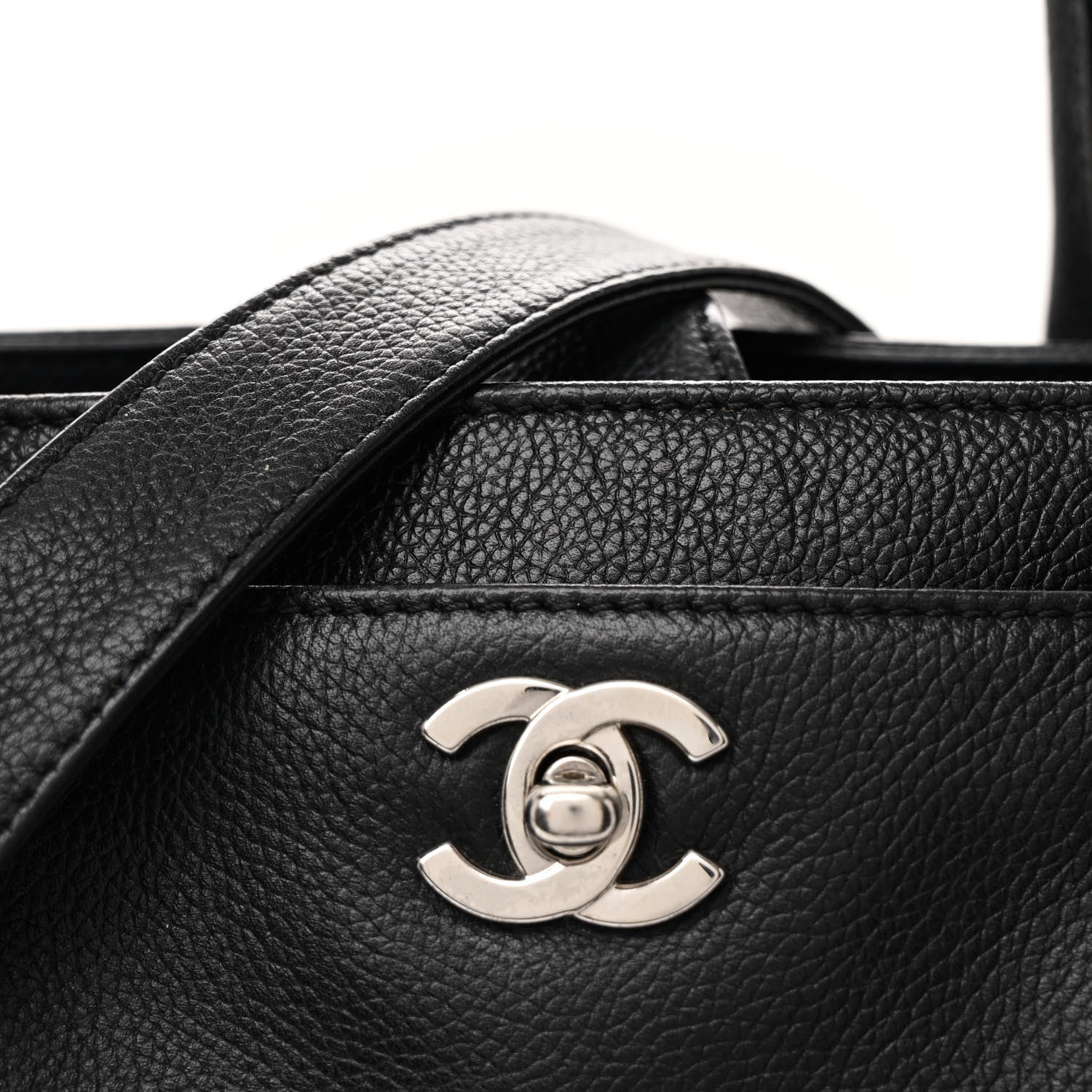 Chanel Calfskin Cerf Executive Shopper Tote Black 8 of 12