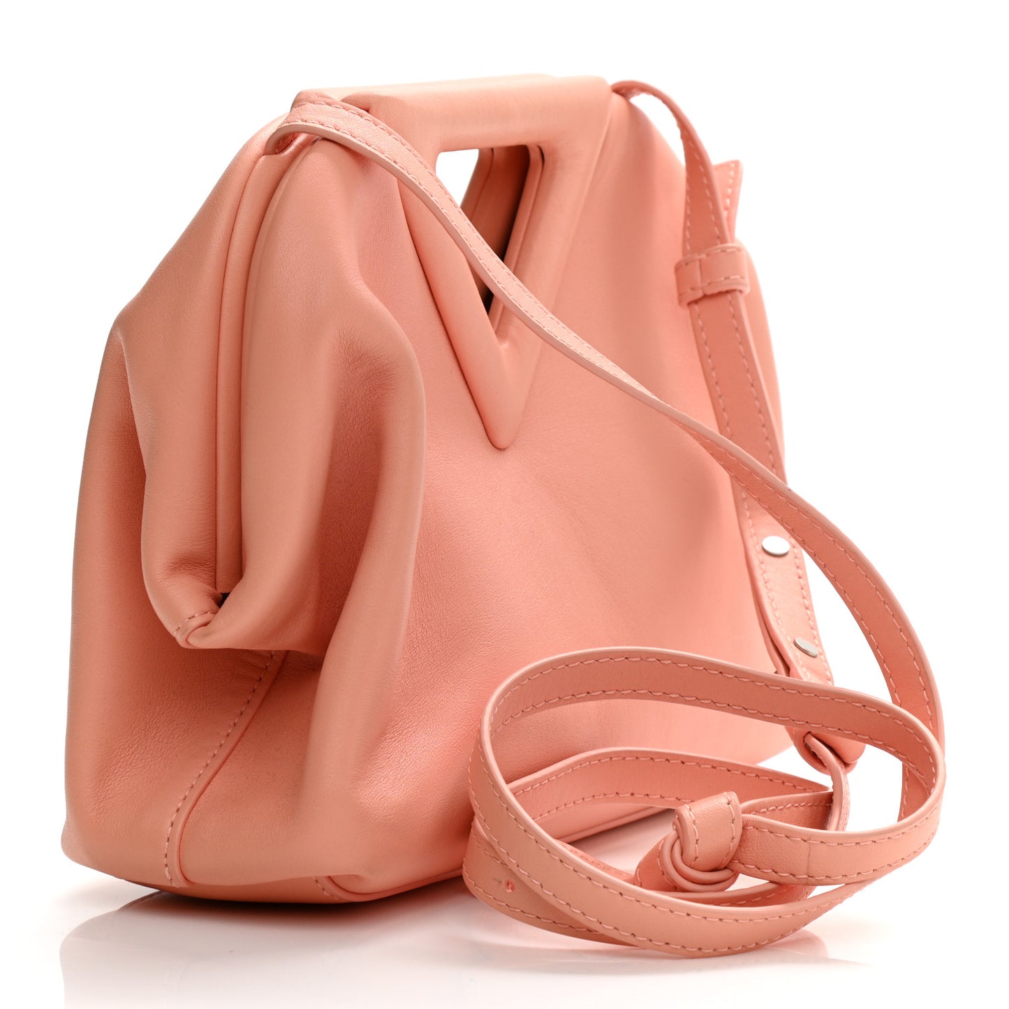 Calfskin Small The Point Triangle Bag Peachy