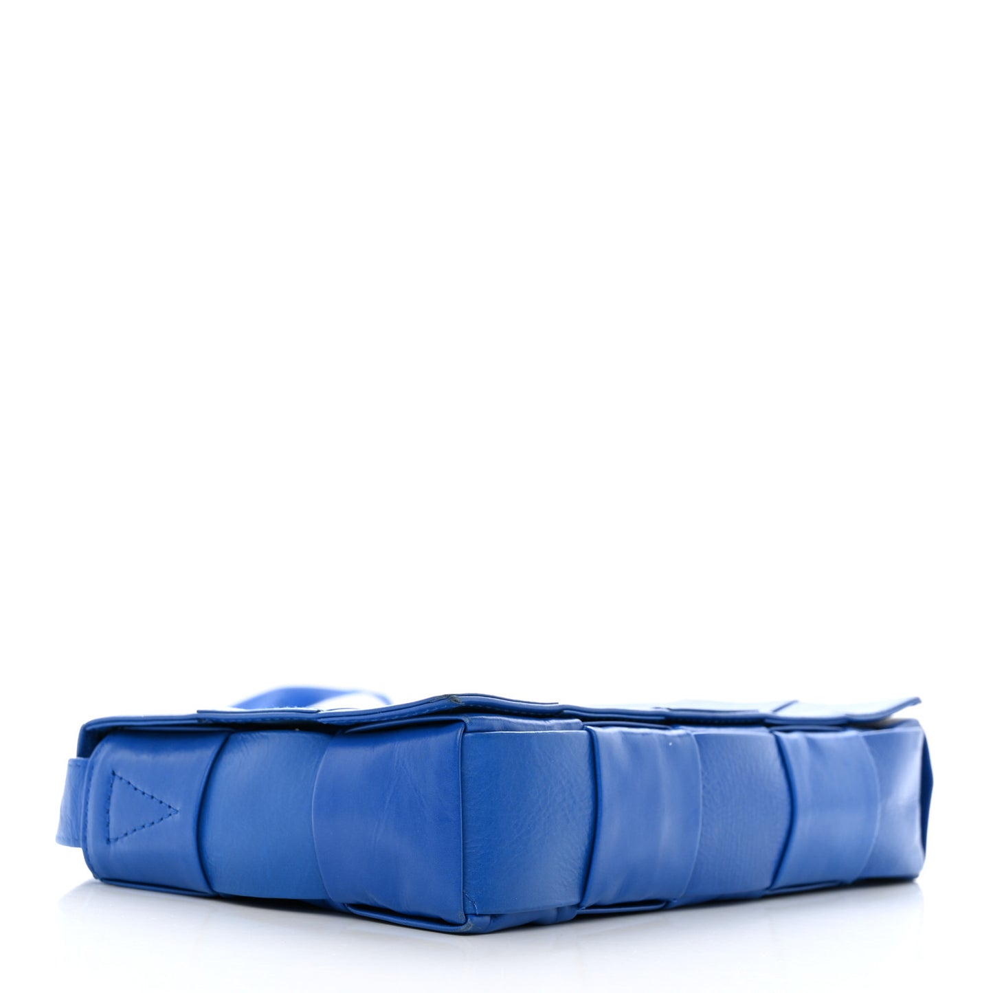 Paper Calfskin Maxi Intreccio Cassette Crossbody Bag Cobalt
