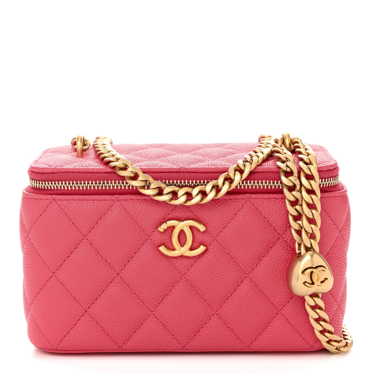 Chanel Caviar Quilted Sweetheart Vanity Case Pink 1762227